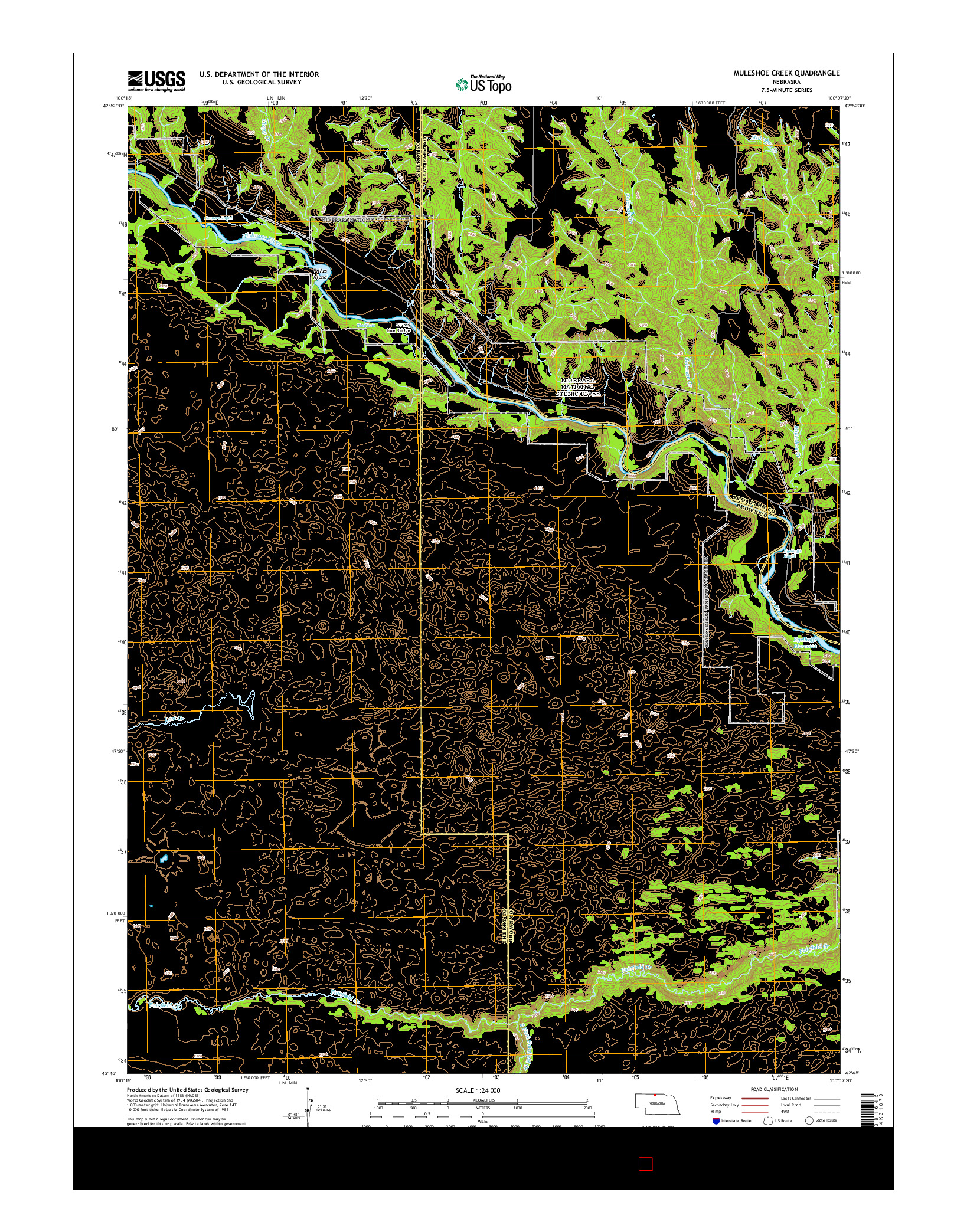 USGS US TOPO 7.5-MINUTE MAP FOR MULESHOE CREEK, NE 2014