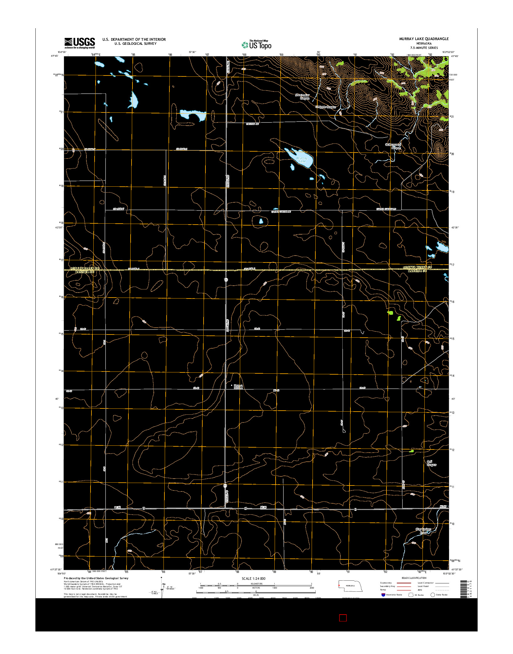USGS US TOPO 7.5-MINUTE MAP FOR MURRAY LAKE, NE 2014