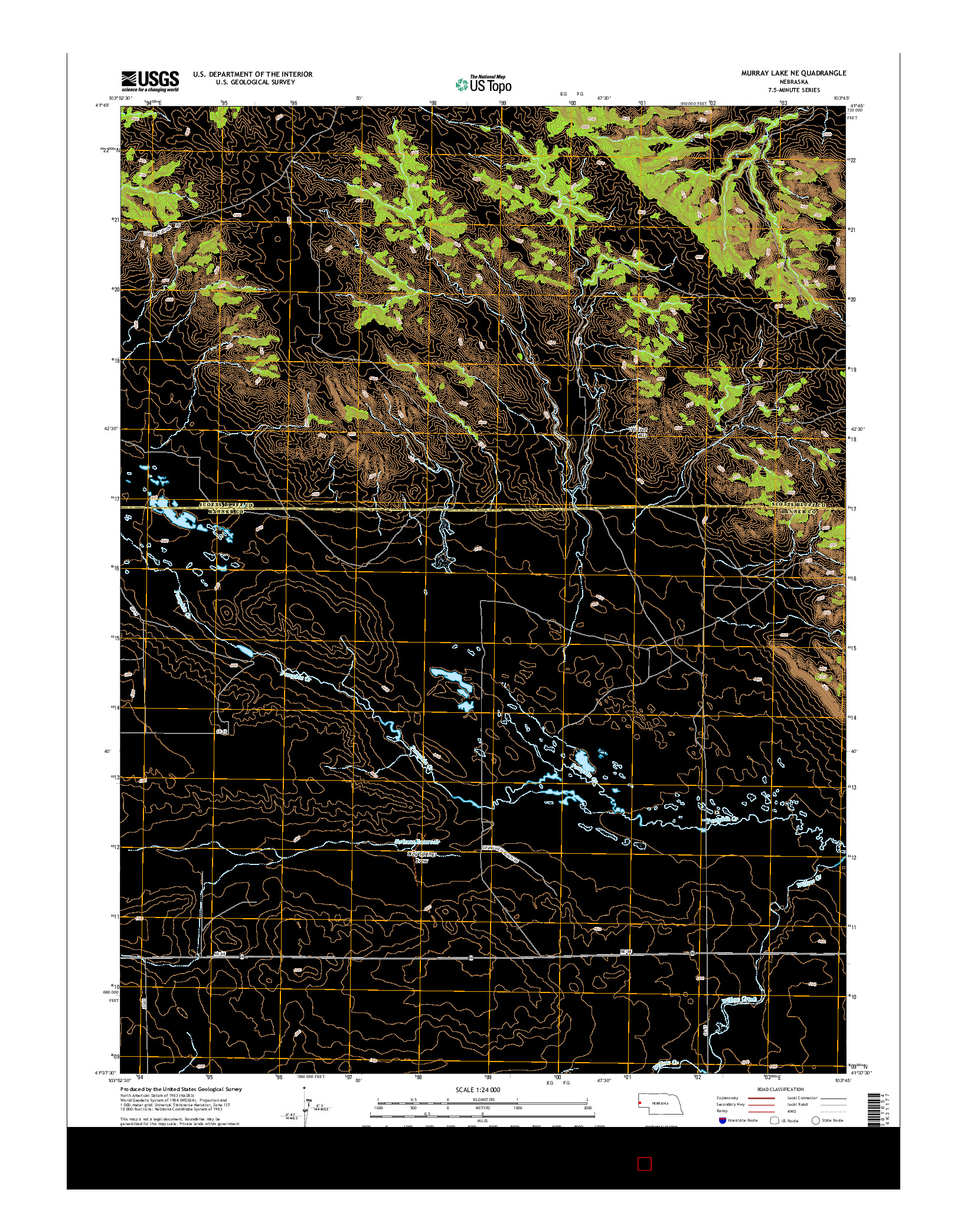 USGS US TOPO 7.5-MINUTE MAP FOR MURRAY LAKE NE, NE 2014