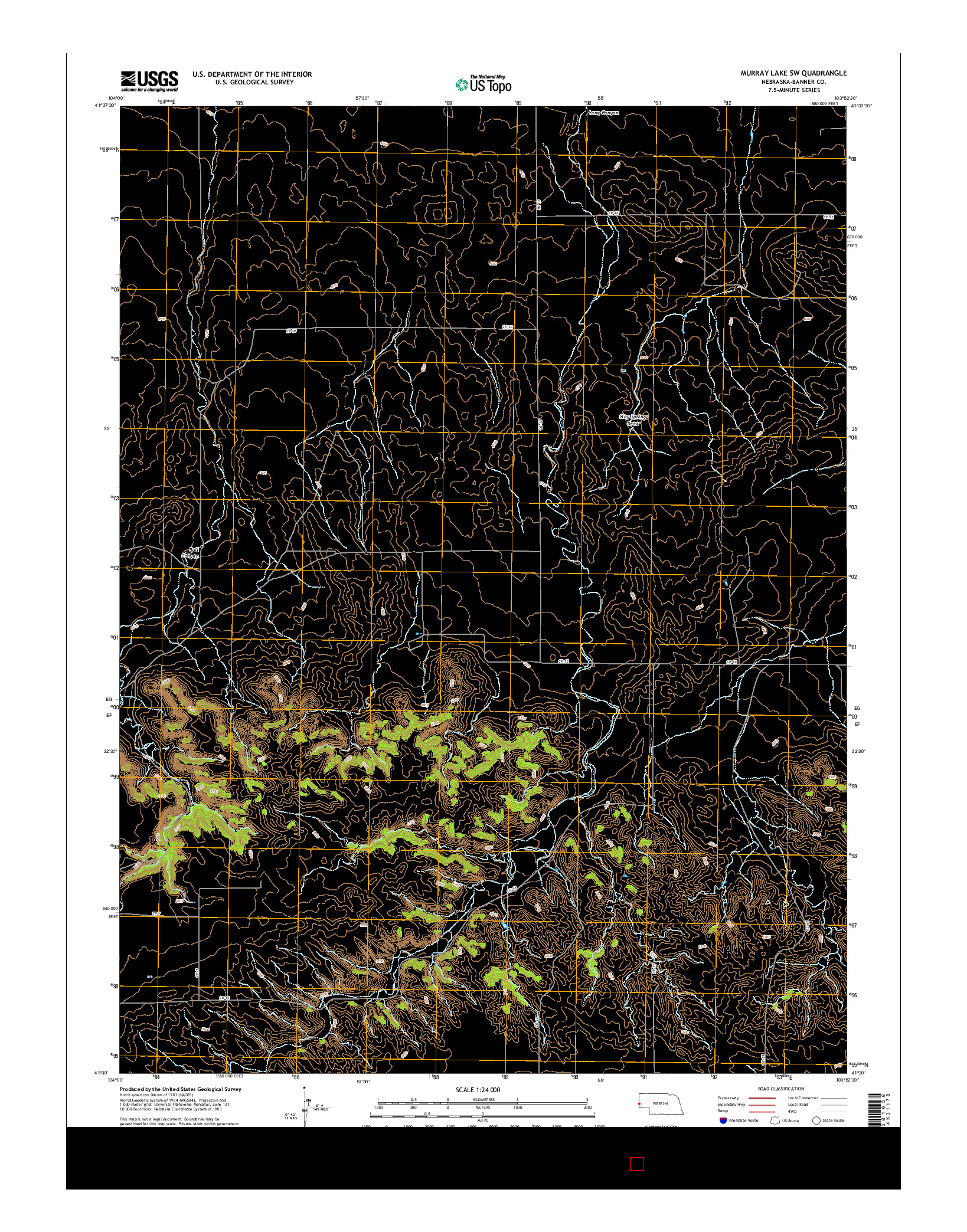 USGS US TOPO 7.5-MINUTE MAP FOR MURRAY LAKE SW, NE 2014