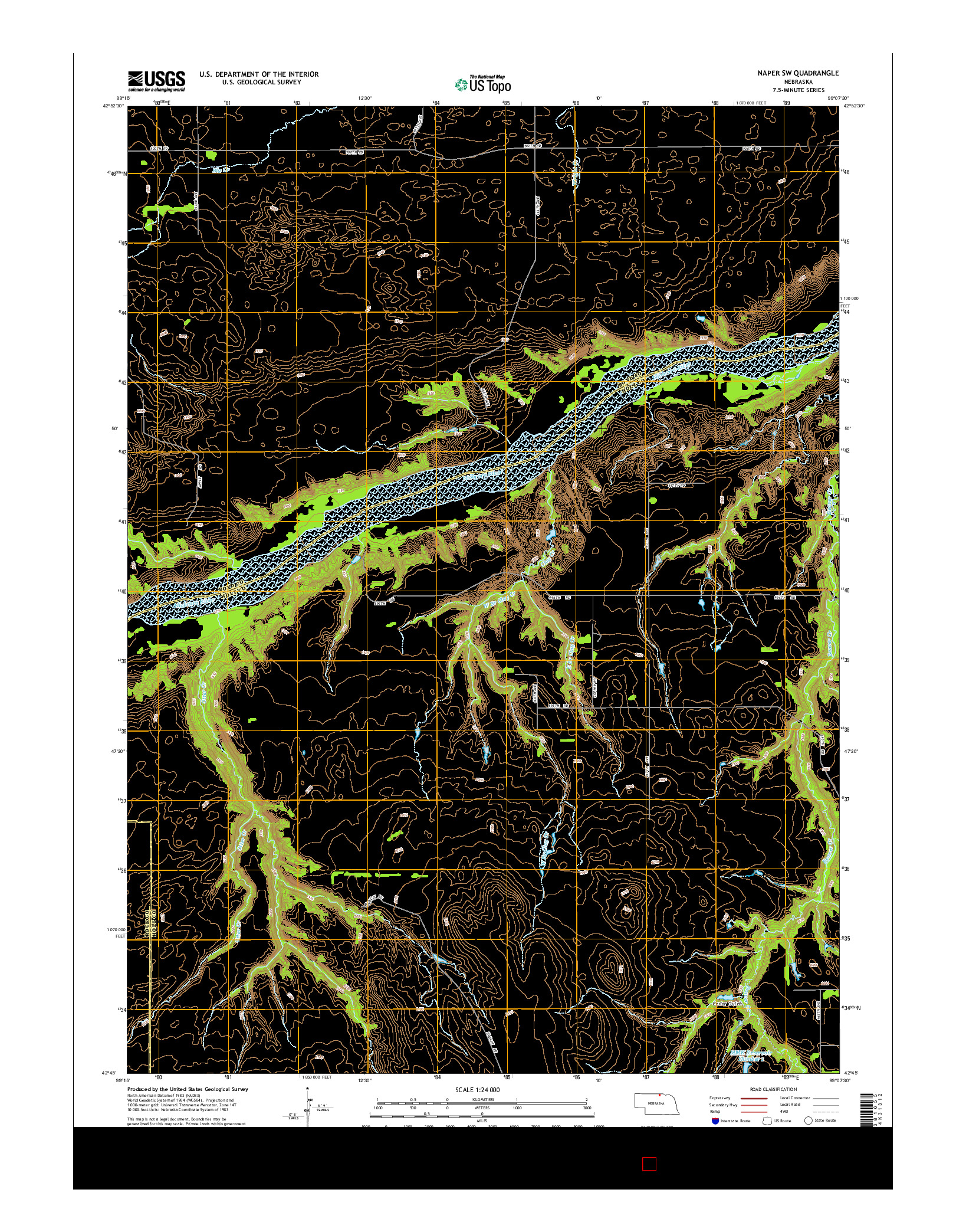 USGS US TOPO 7.5-MINUTE MAP FOR NAPER SW, NE 2014