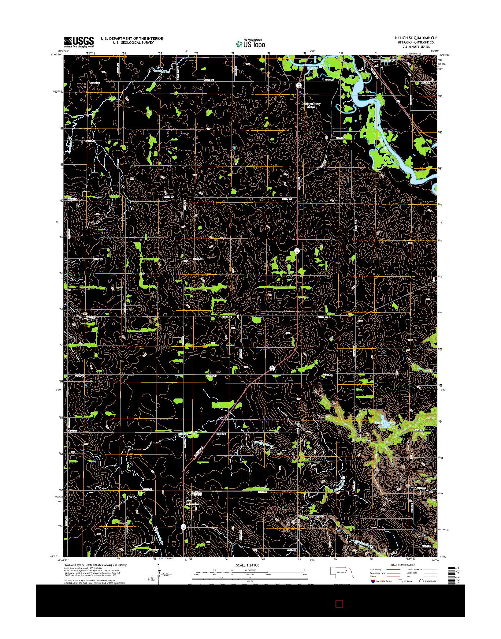 USGS US TOPO 7.5-MINUTE MAP FOR NELIGH SE, NE 2014