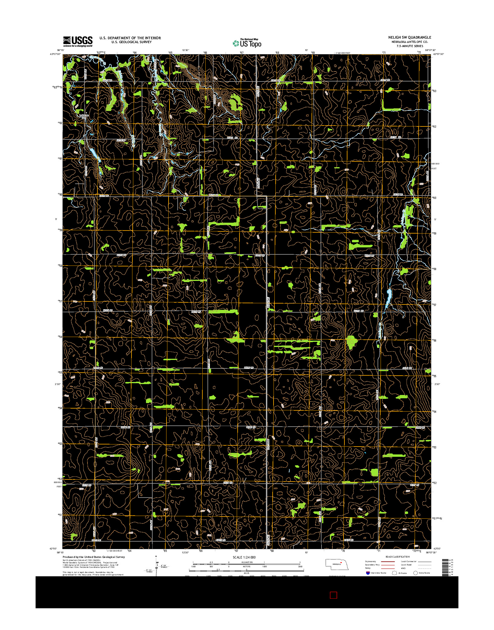 USGS US TOPO 7.5-MINUTE MAP FOR NELIGH SW, NE 2014