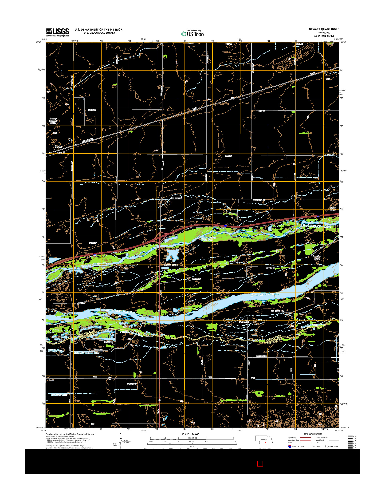 USGS US TOPO 7.5-MINUTE MAP FOR NEWARK, NE 2014