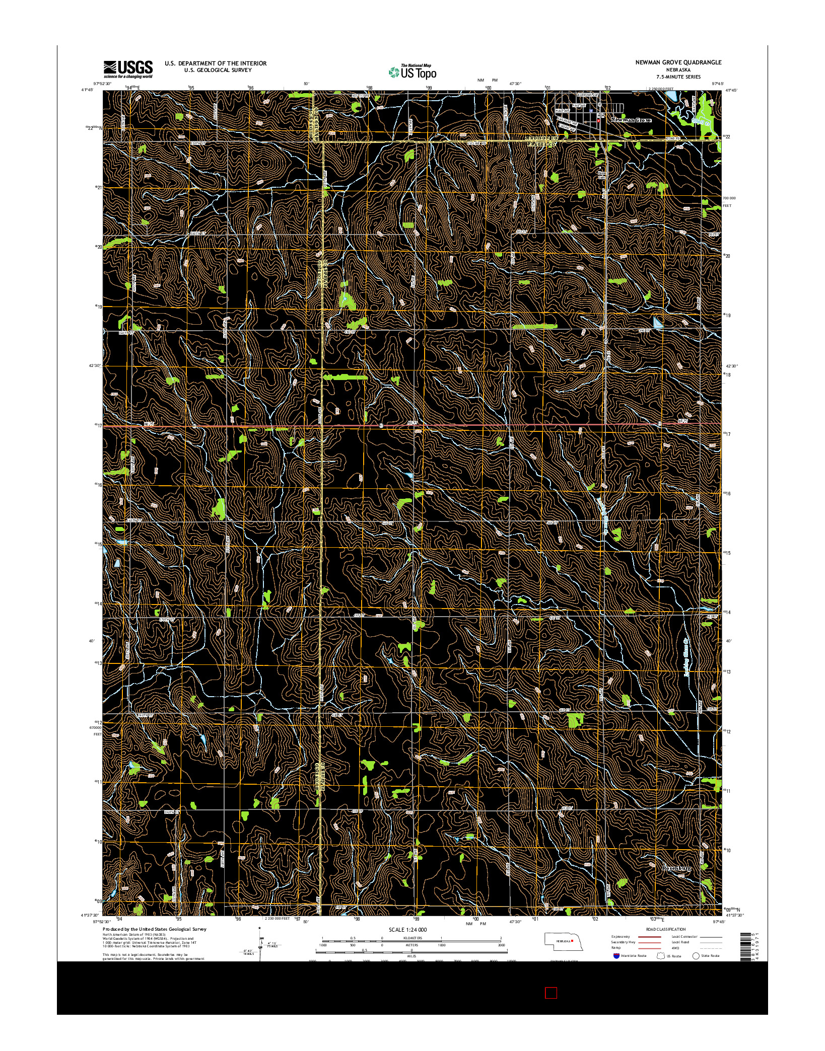 USGS US TOPO 7.5-MINUTE MAP FOR NEWMAN GROVE, NE 2014