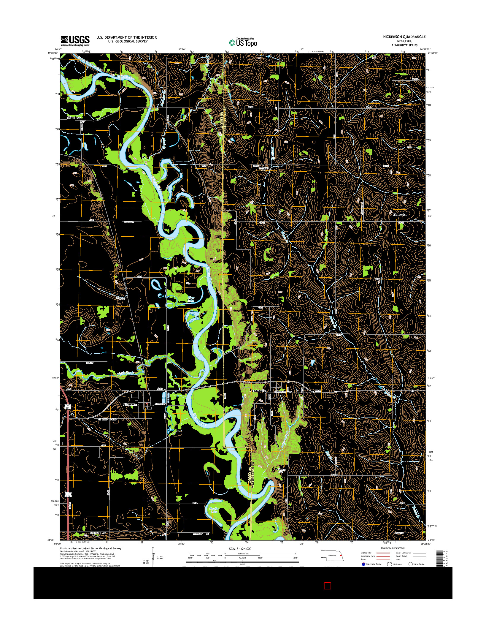 USGS US TOPO 7.5-MINUTE MAP FOR NICKERSON, NE 2014