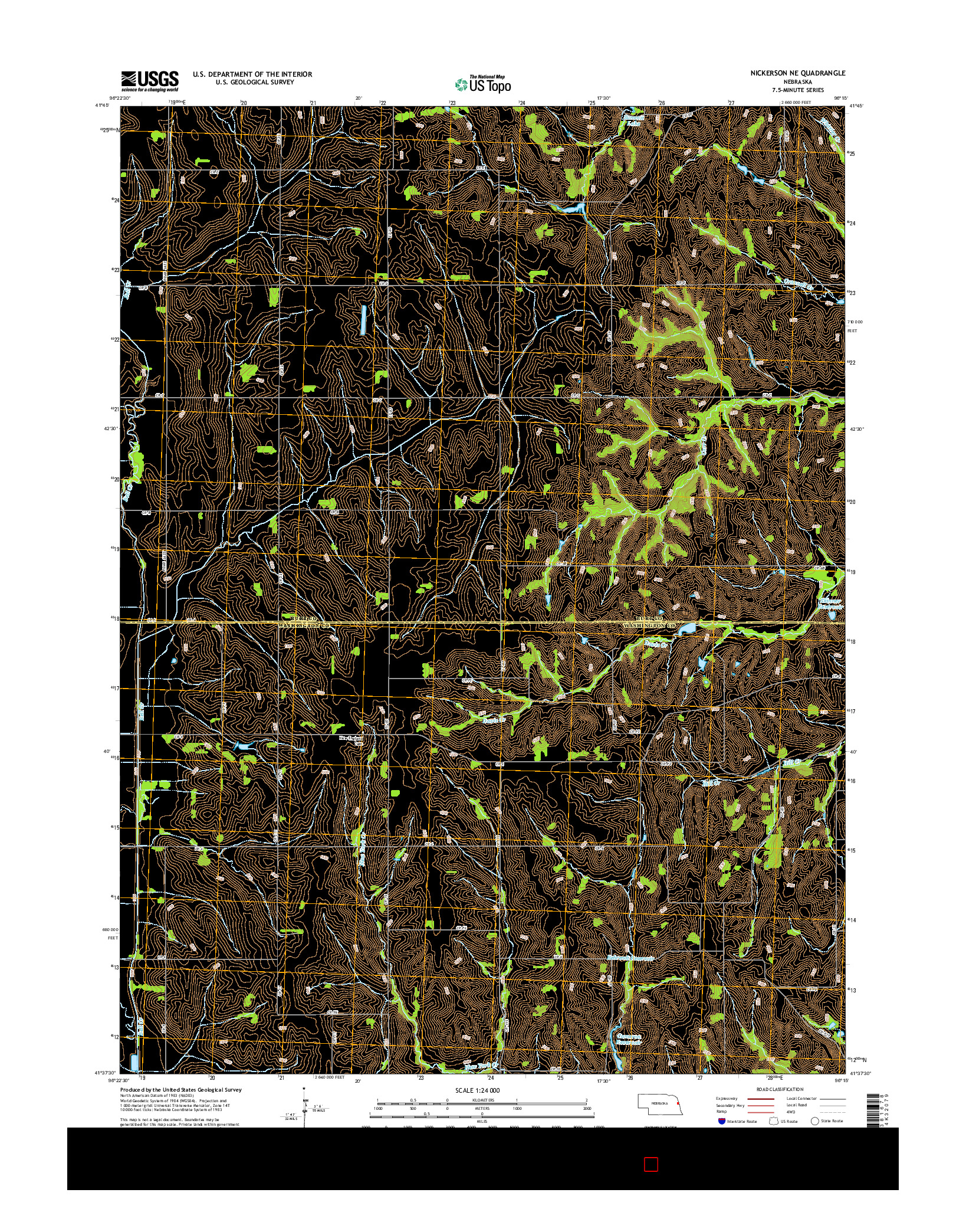 USGS US TOPO 7.5-MINUTE MAP FOR NICKERSON NE, NE 2014