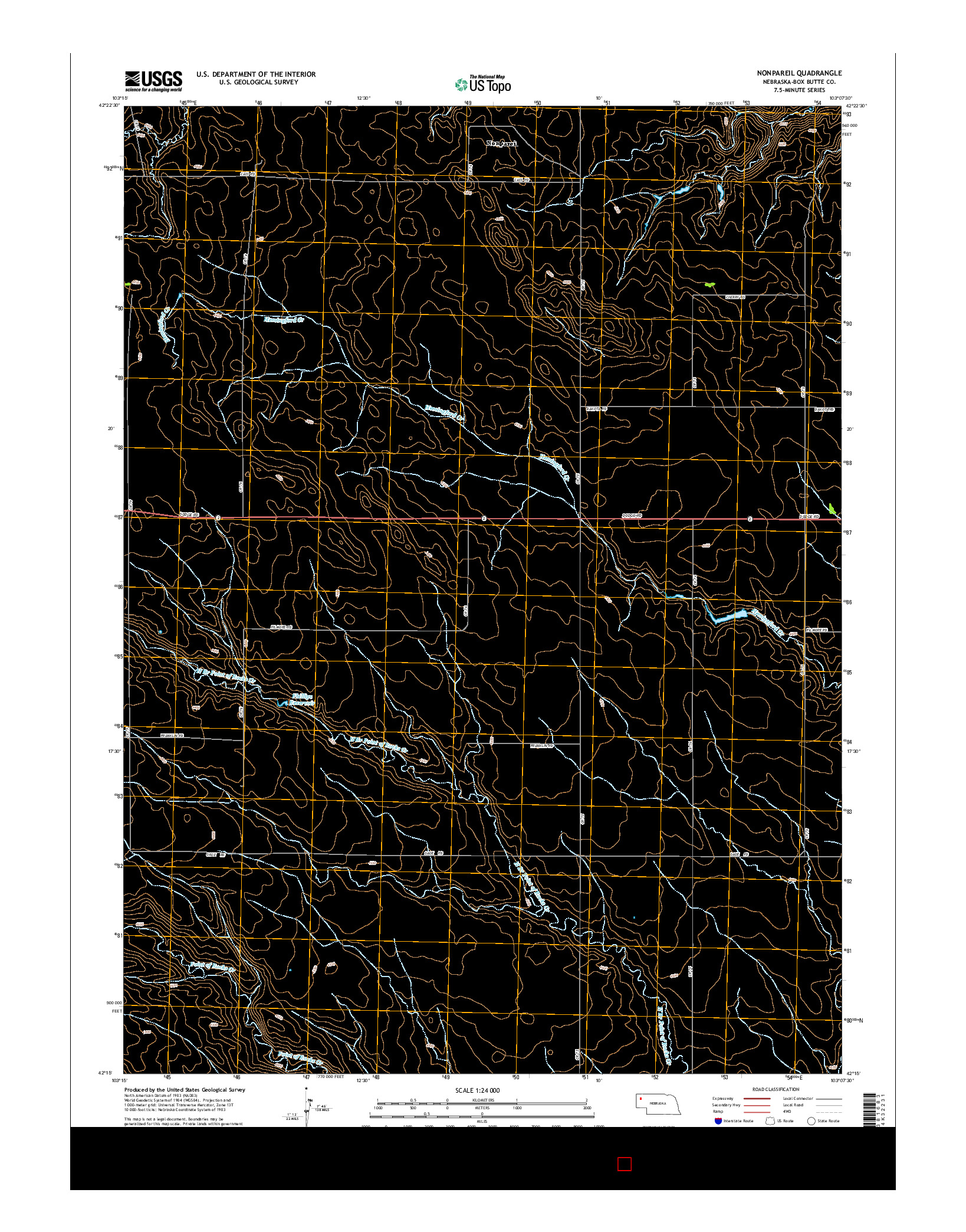 USGS US TOPO 7.5-MINUTE MAP FOR NONPAREIL, NE 2014