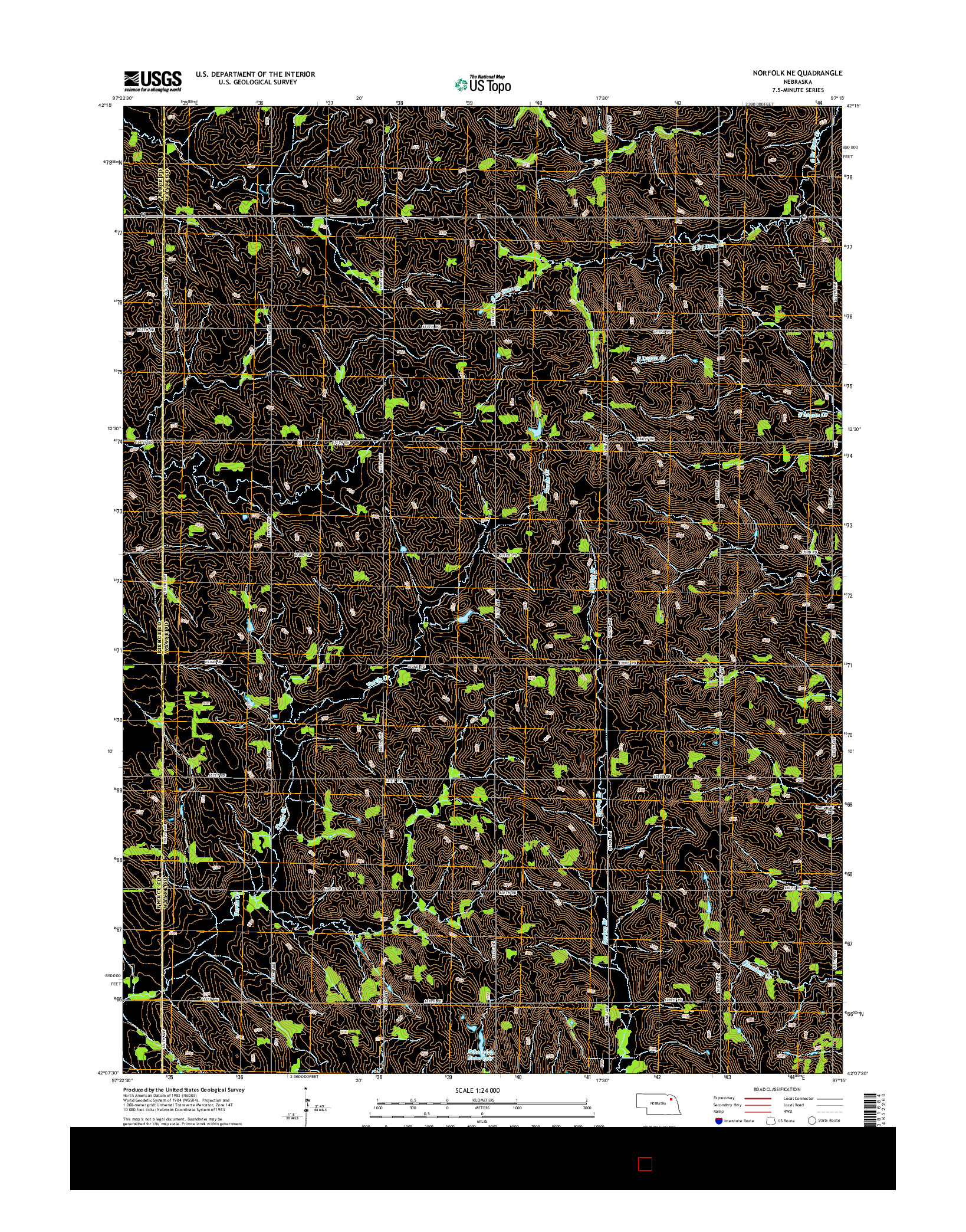 USGS US TOPO 7.5-MINUTE MAP FOR NORFOLK NE, NE 2014