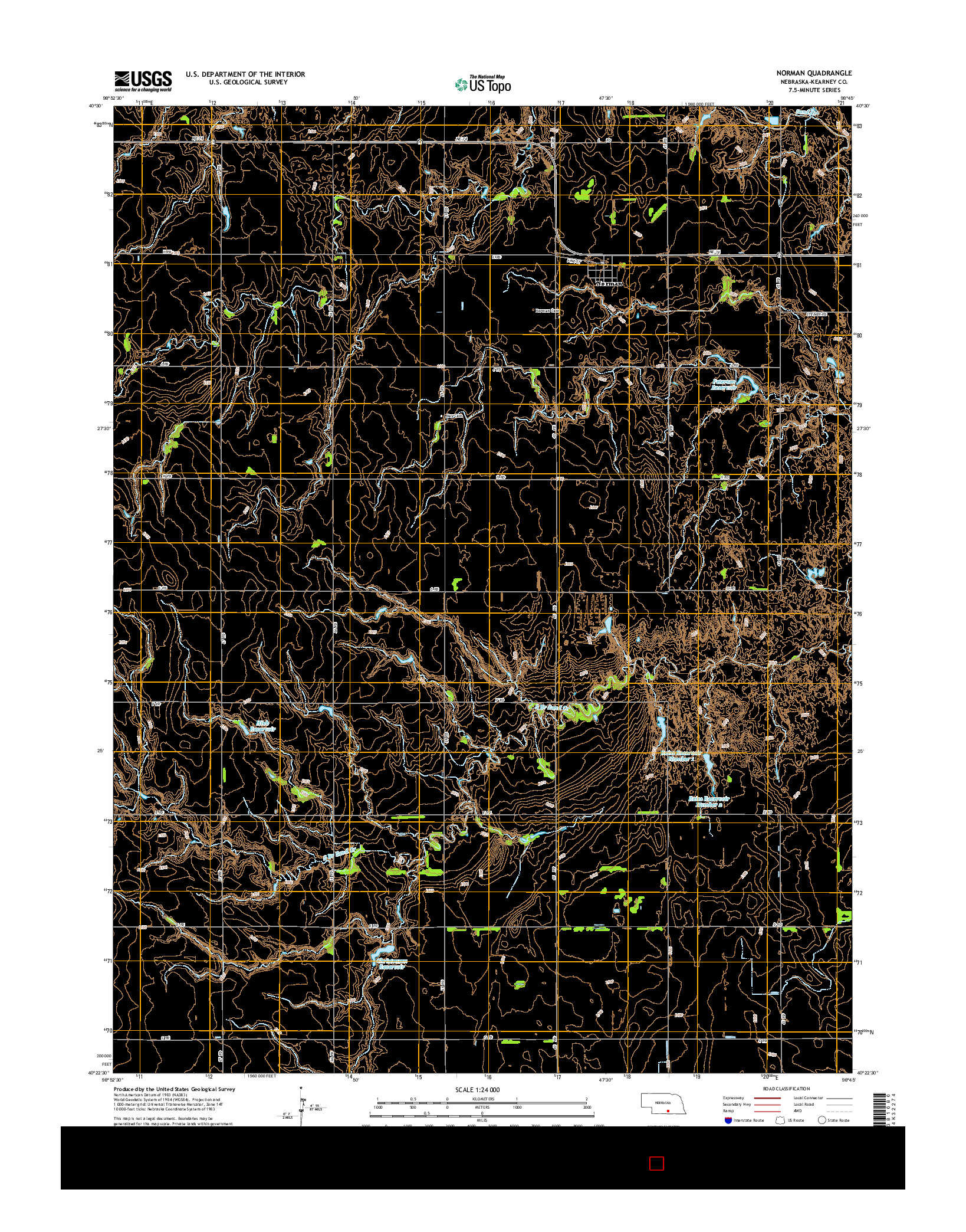 USGS US TOPO 7.5-MINUTE MAP FOR NORMAN, NE 2014