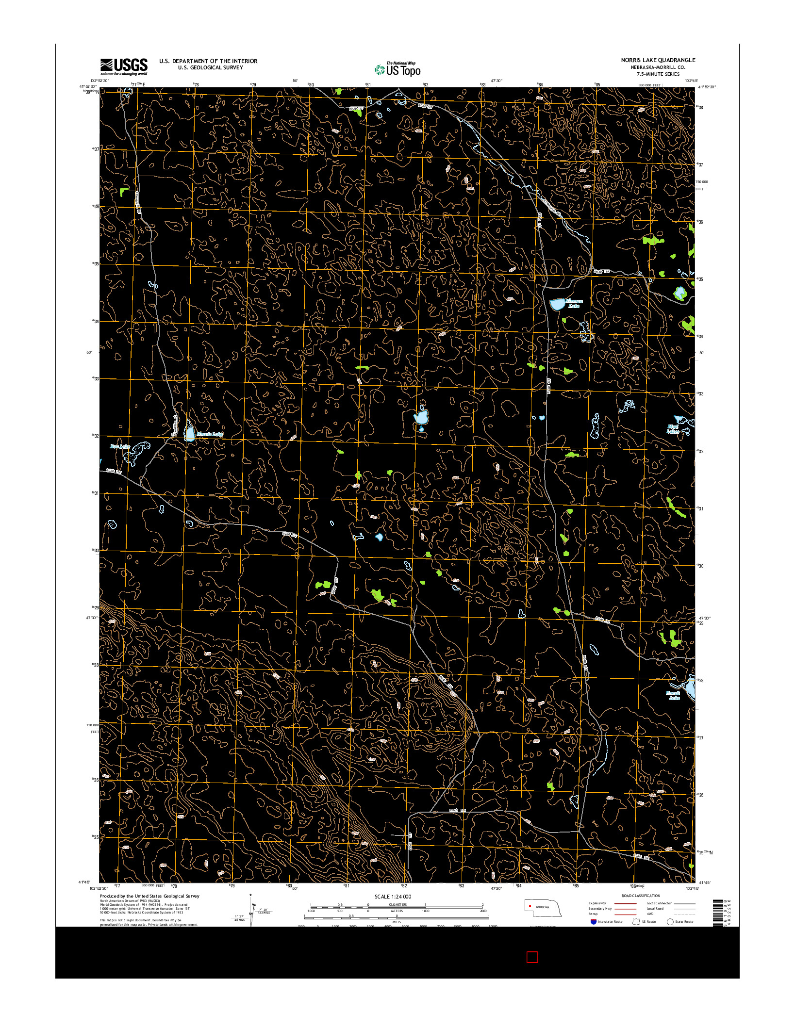 USGS US TOPO 7.5-MINUTE MAP FOR NORRIS LAKE, NE 2014