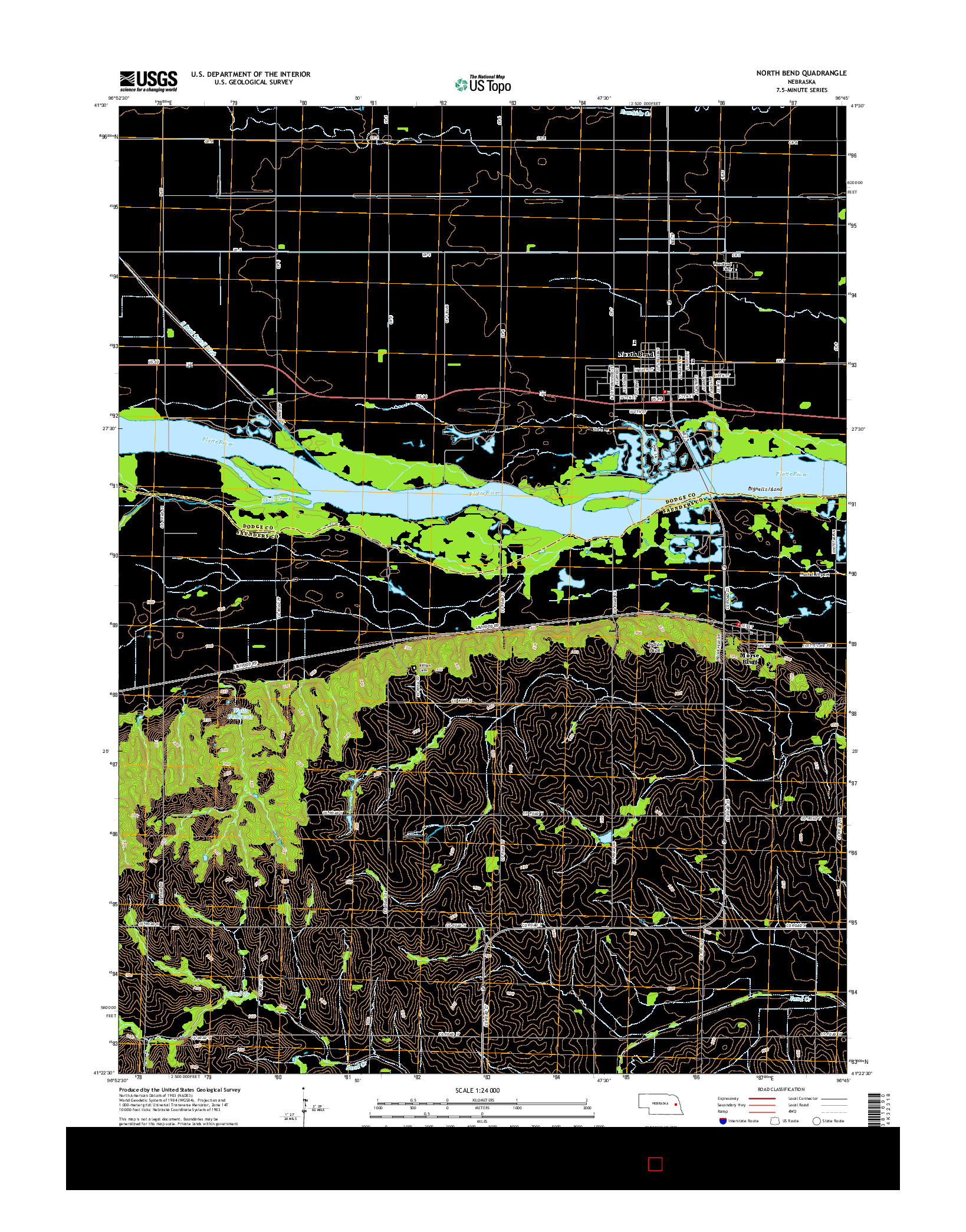 USGS US TOPO 7.5-MINUTE MAP FOR NORTH BEND, NE 2014