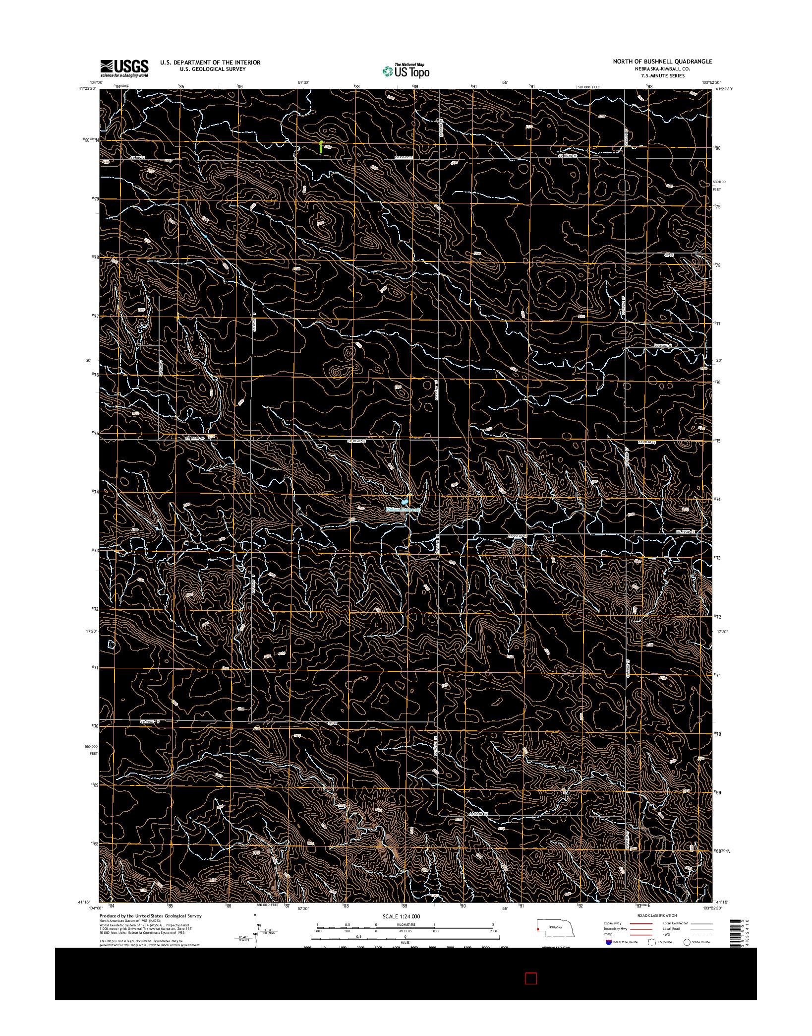 USGS US TOPO 7.5-MINUTE MAP FOR NORTH OF BUSHNELL, NE 2014