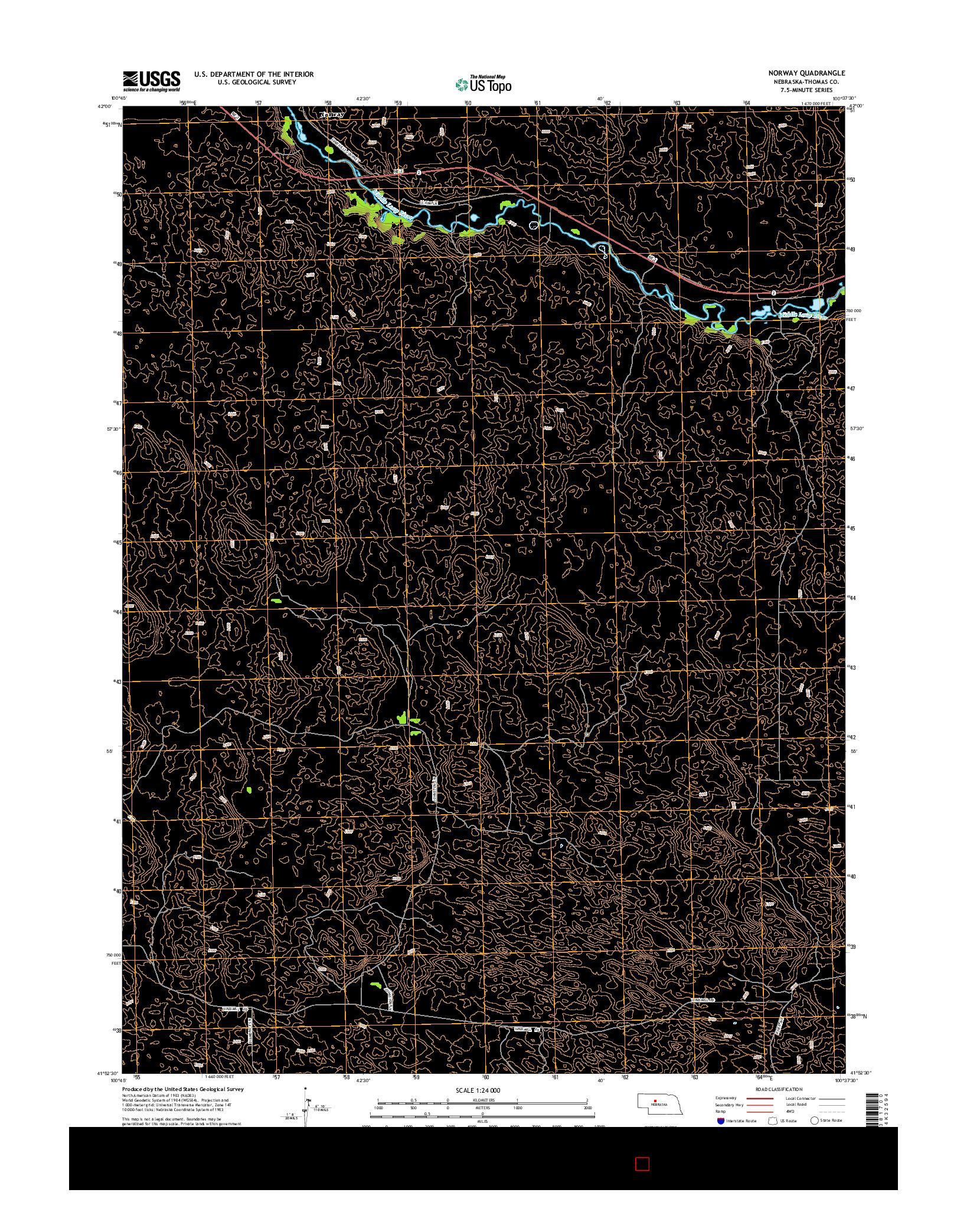 USGS US TOPO 7.5-MINUTE MAP FOR NORWAY, NE 2014