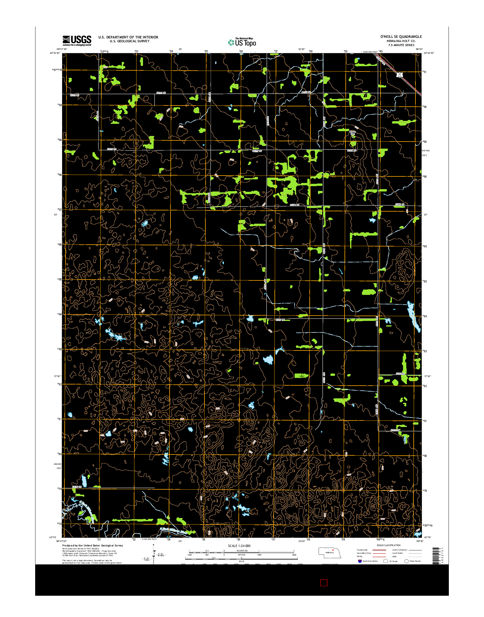 USGS US TOPO 7.5-MINUTE MAP FOR O'NEILL SE, NE 2014