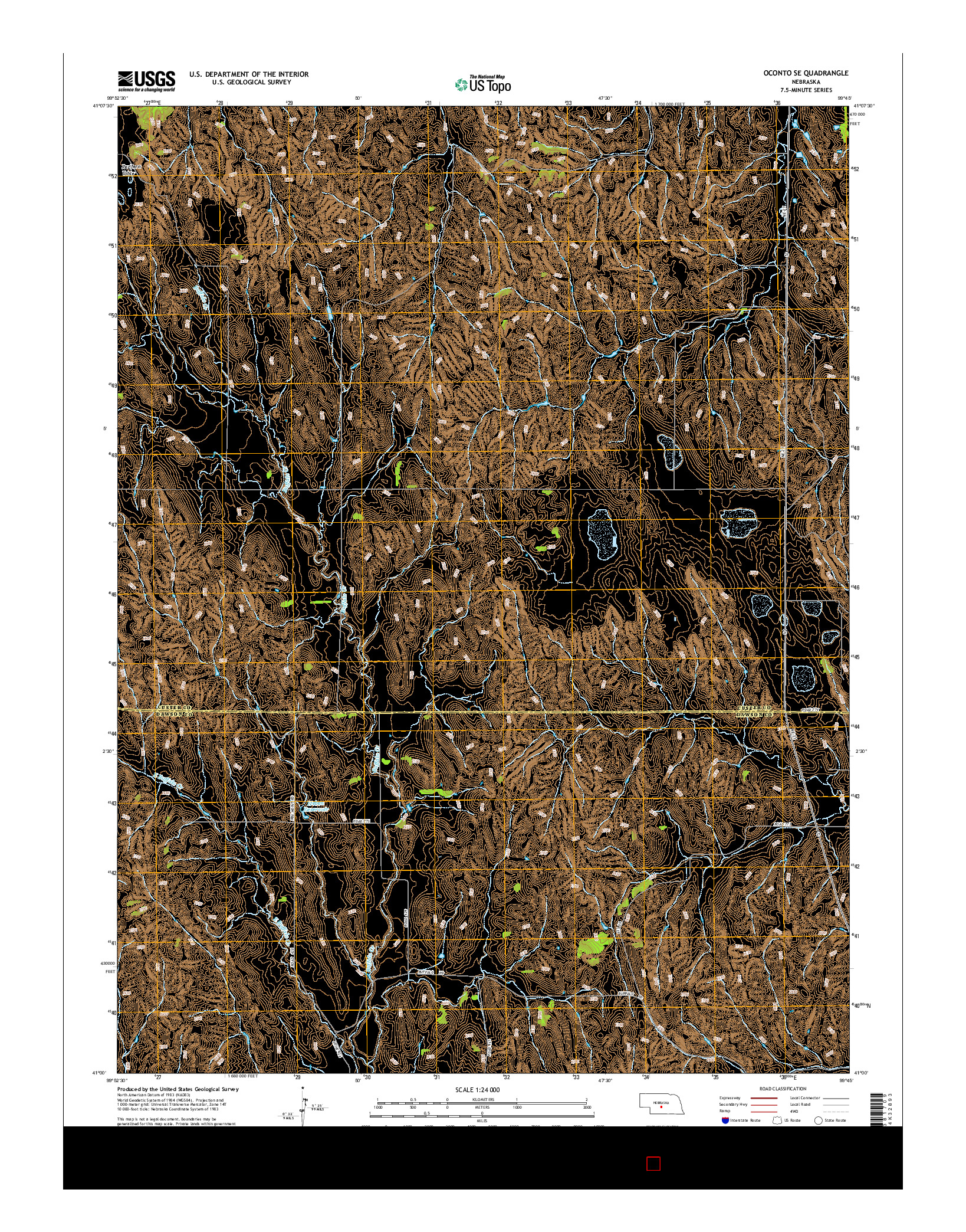 USGS US TOPO 7.5-MINUTE MAP FOR OCONTO SE, NE 2014