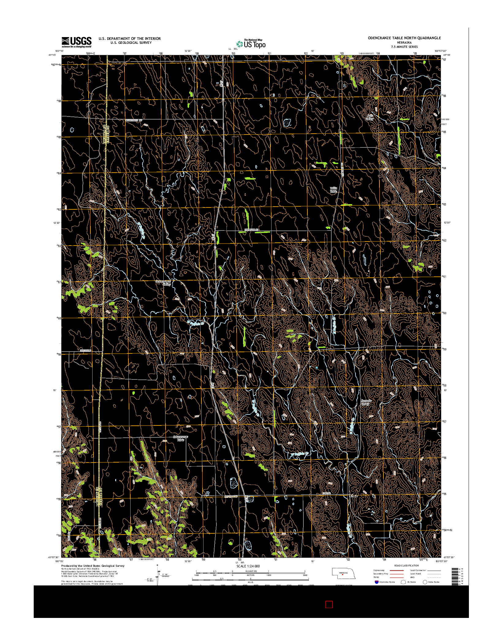 USGS US TOPO 7.5-MINUTE MAP FOR ODENCRANZE TABLE NORTH, NE 2014