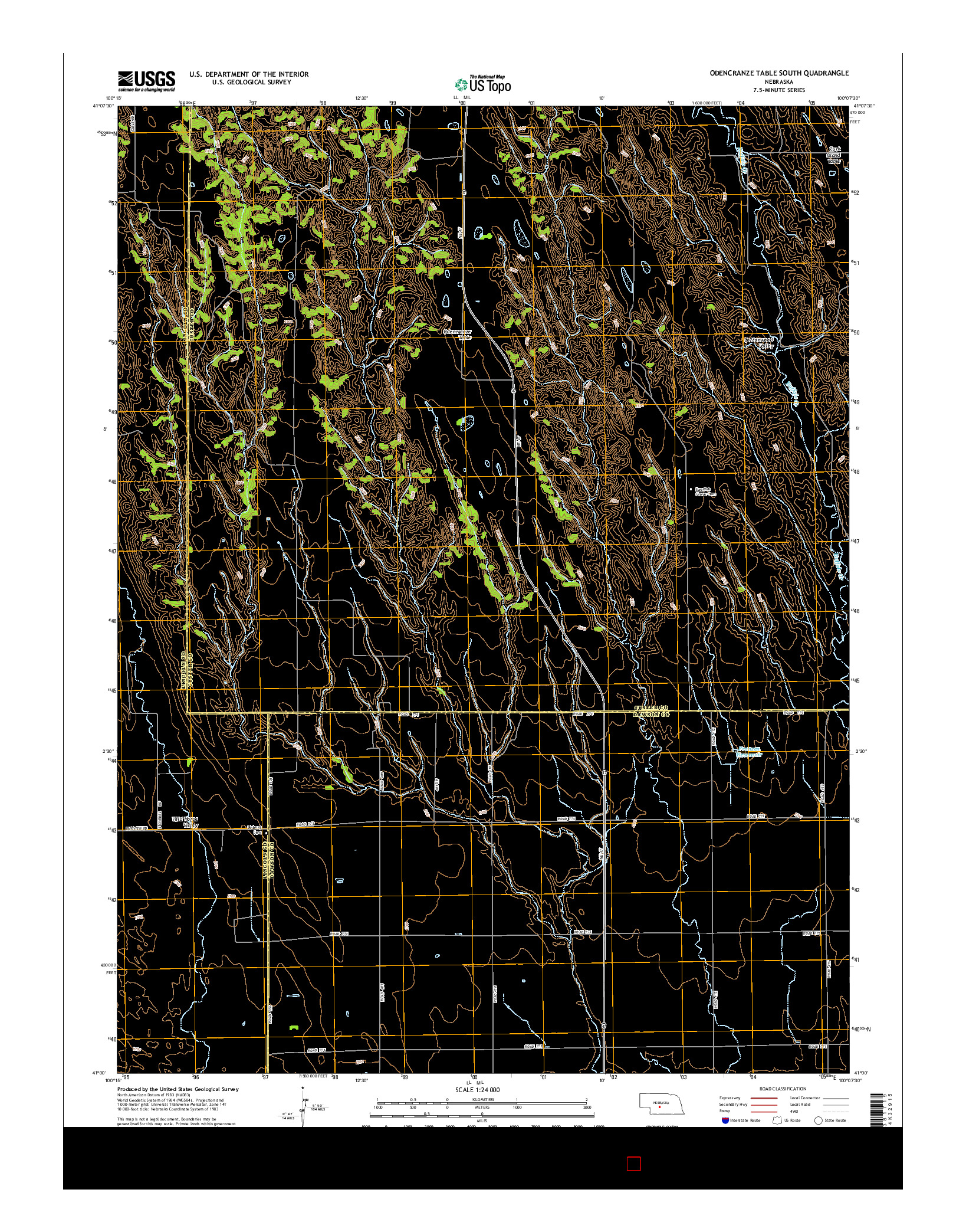 USGS US TOPO 7.5-MINUTE MAP FOR ODENCRANZE TABLE SOUTH, NE 2014