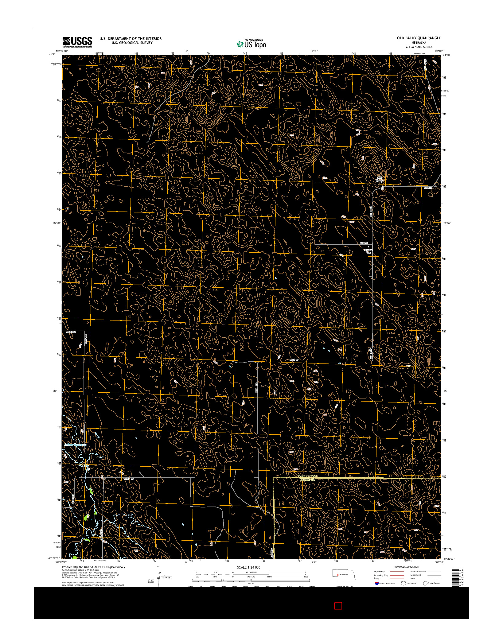 USGS US TOPO 7.5-MINUTE MAP FOR OLD BALDY, NE 2014