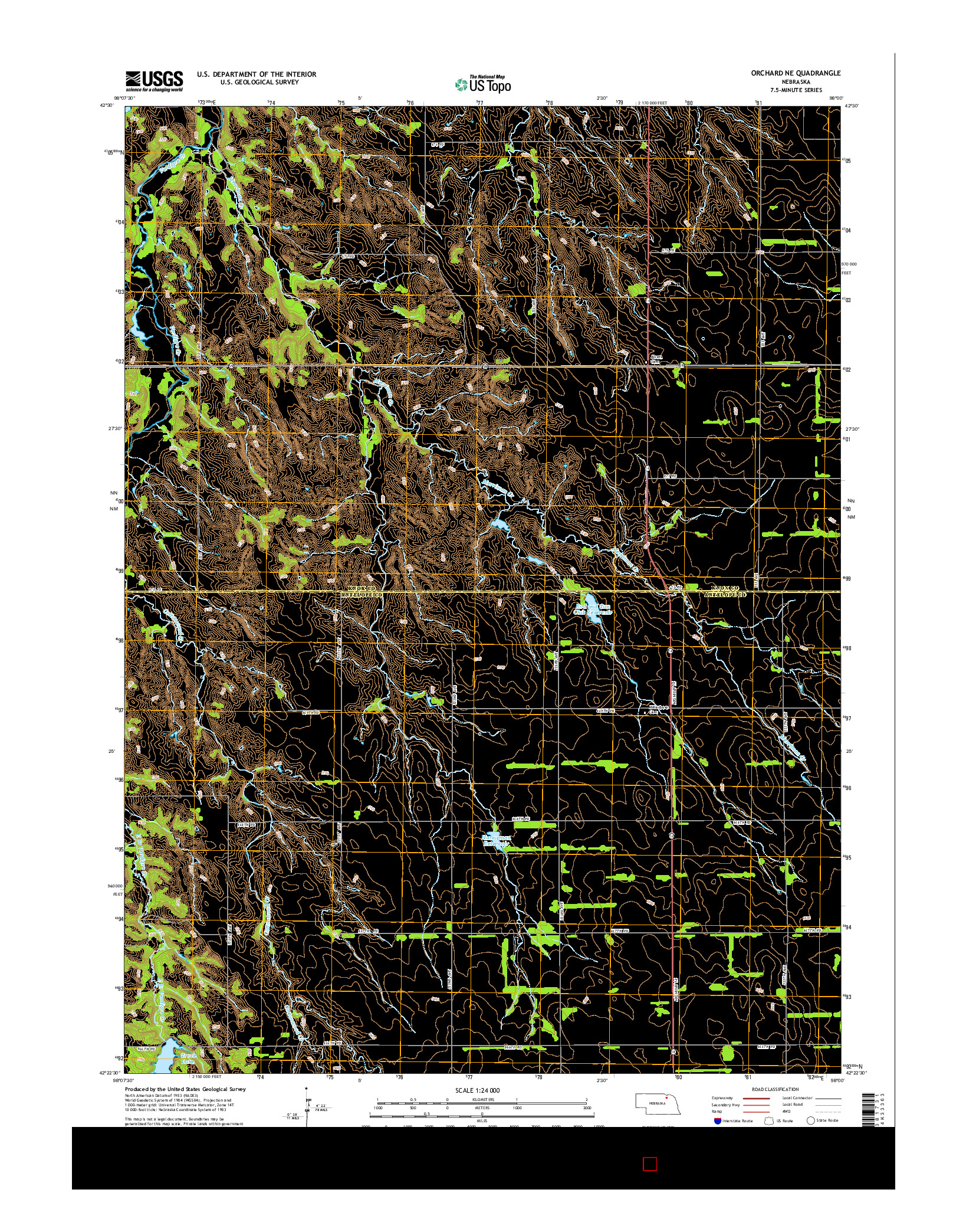USGS US TOPO 7.5-MINUTE MAP FOR ORCHARD NE, NE 2014
