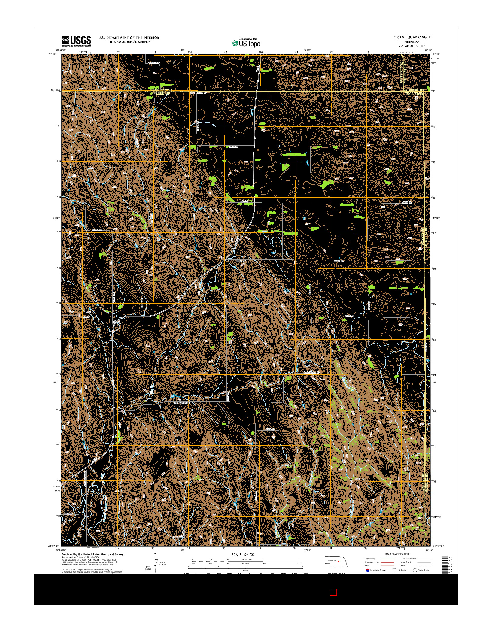 USGS US TOPO 7.5-MINUTE MAP FOR ORD NE, NE 2014