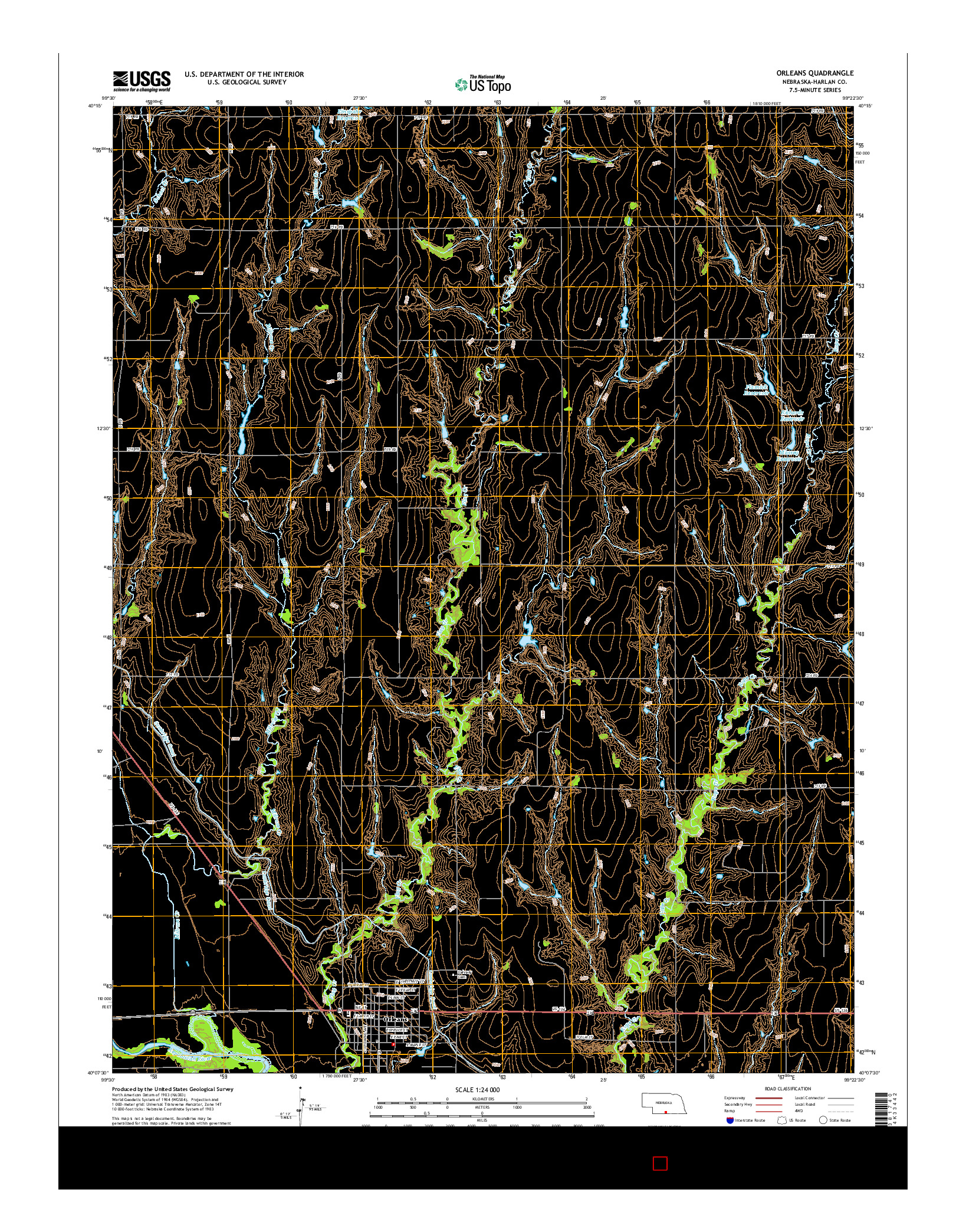 USGS US TOPO 7.5-MINUTE MAP FOR ORLEANS, NE 2014