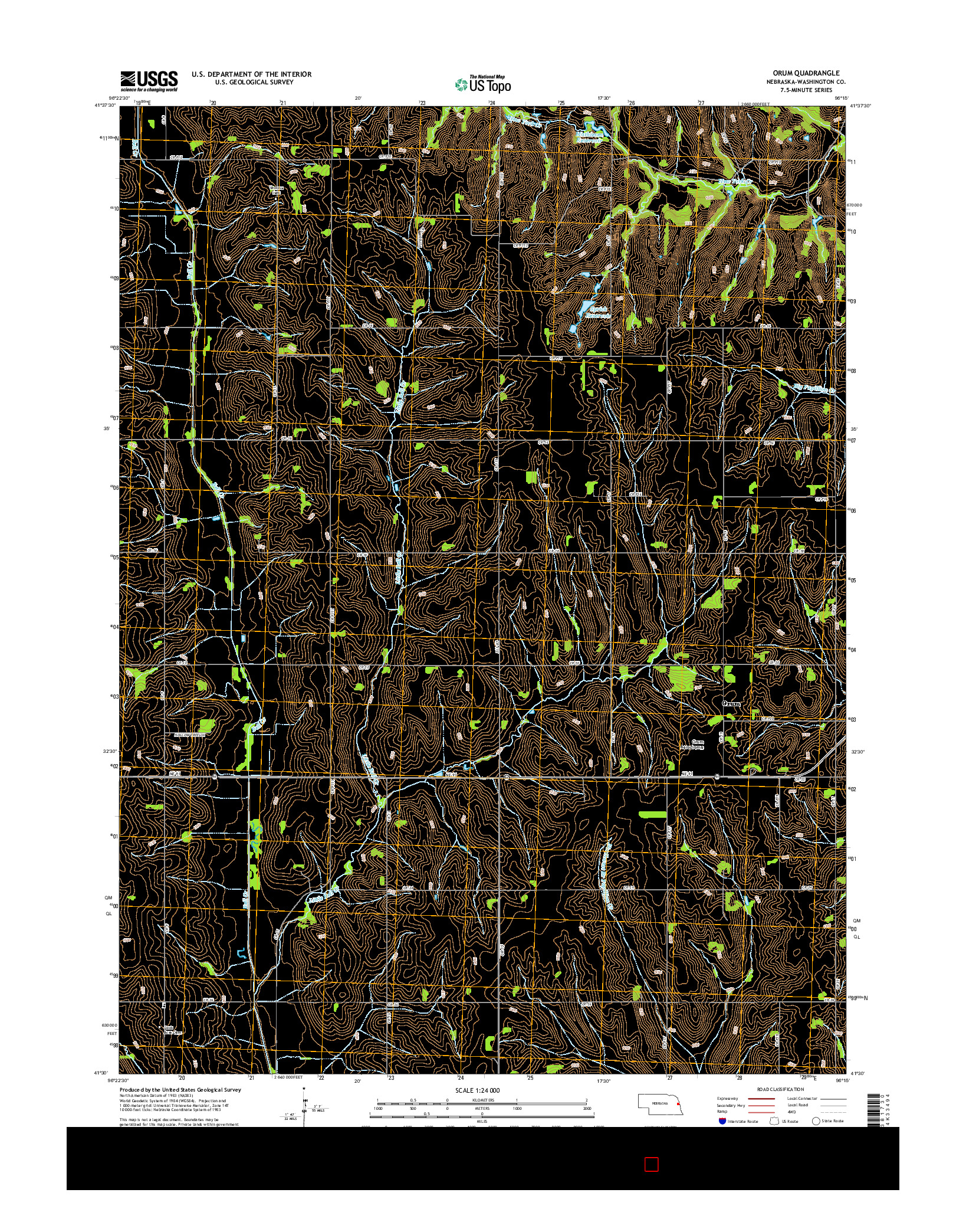 USGS US TOPO 7.5-MINUTE MAP FOR ORUM, NE 2014