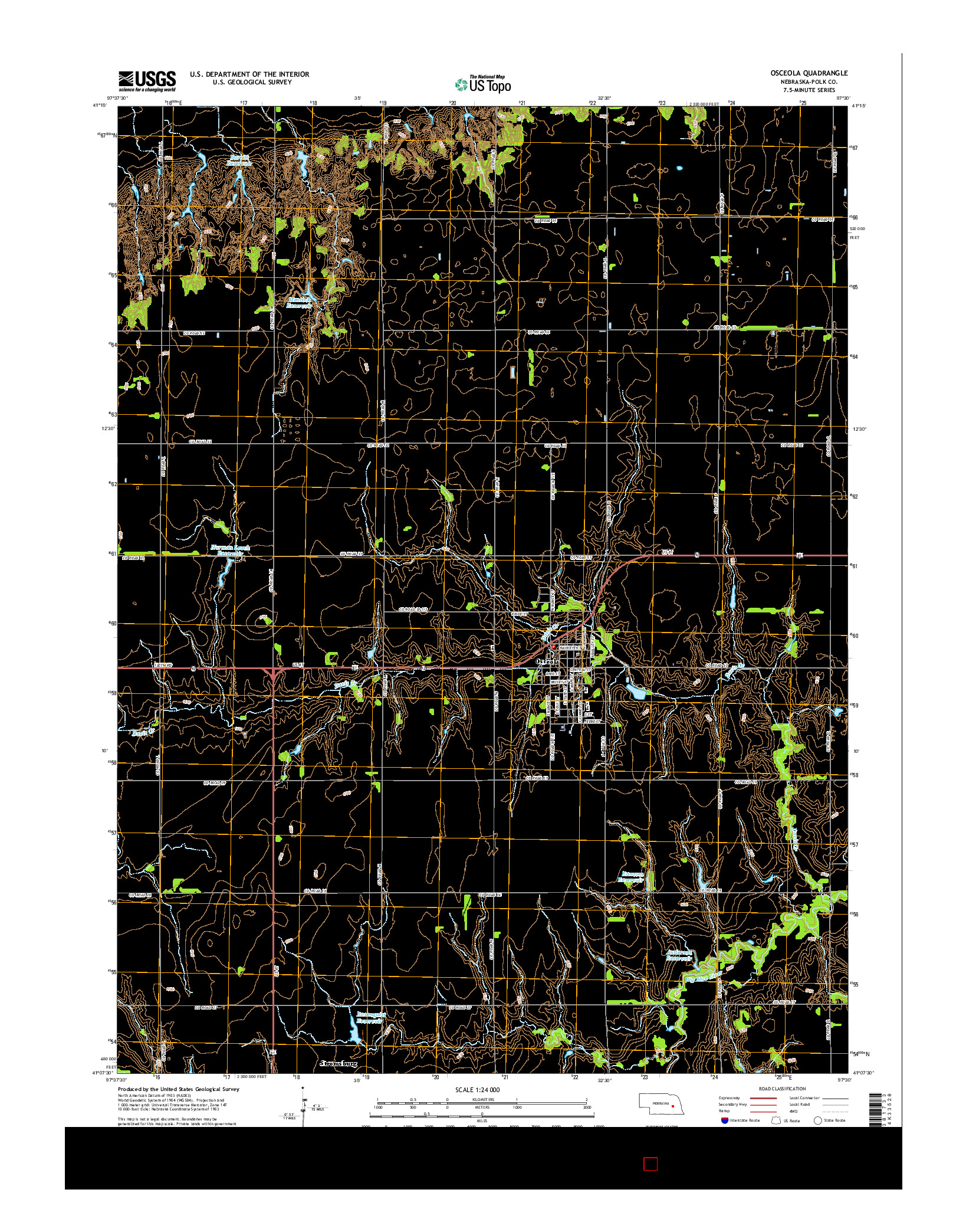 USGS US TOPO 7.5-MINUTE MAP FOR OSCEOLA, NE 2014