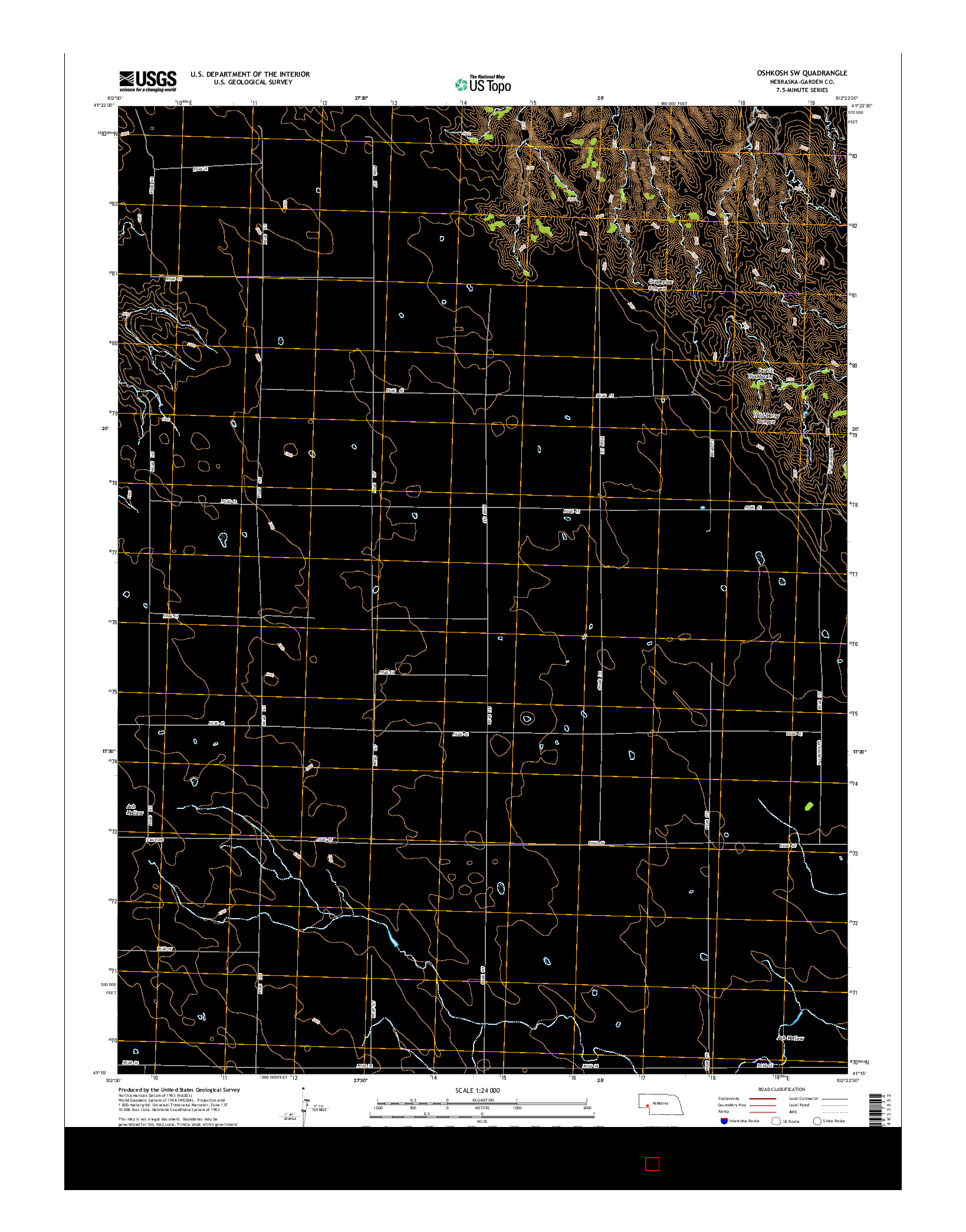 USGS US TOPO 7.5-MINUTE MAP FOR OSHKOSH SW, NE 2014