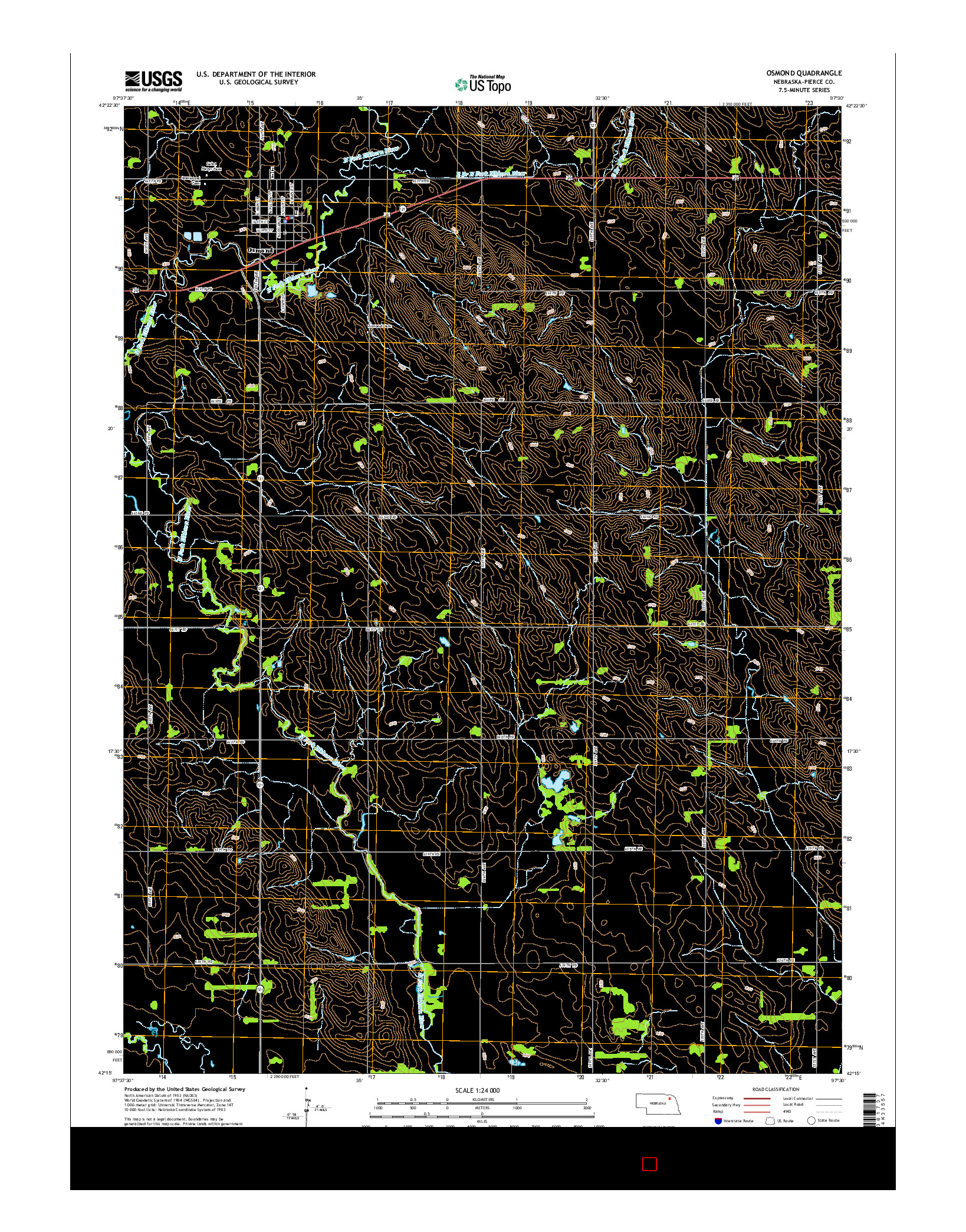 USGS US TOPO 7.5-MINUTE MAP FOR OSMOND, NE 2014