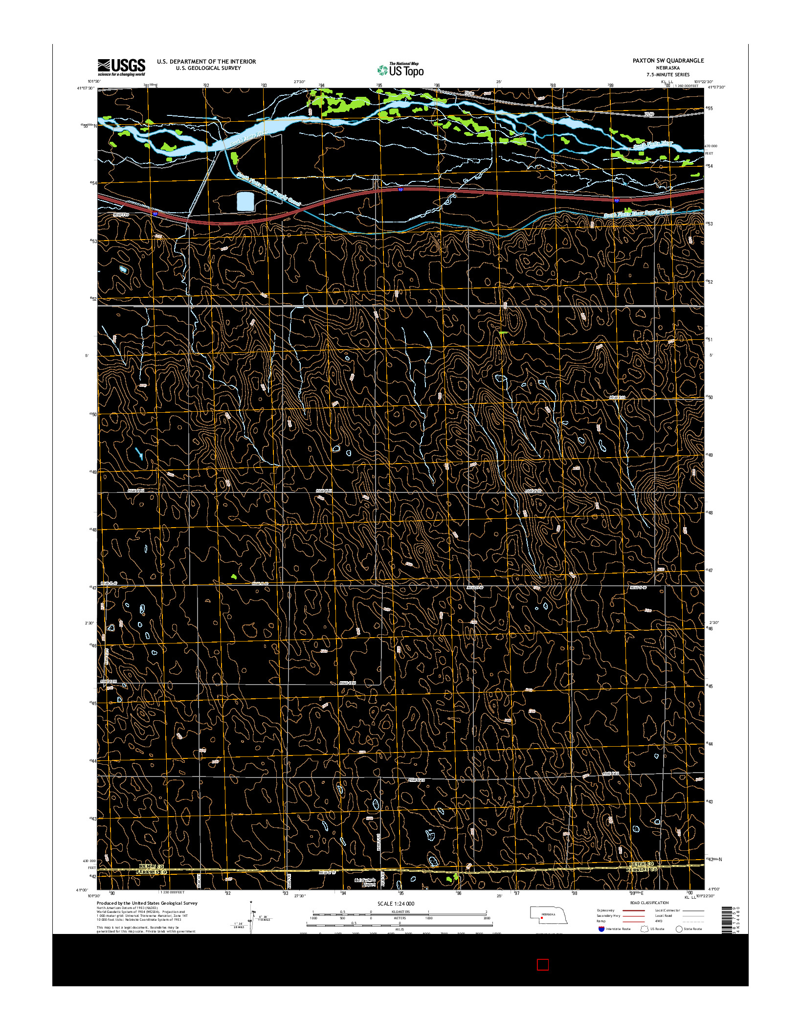 USGS US TOPO 7.5-MINUTE MAP FOR PAXTON SW, NE 2014