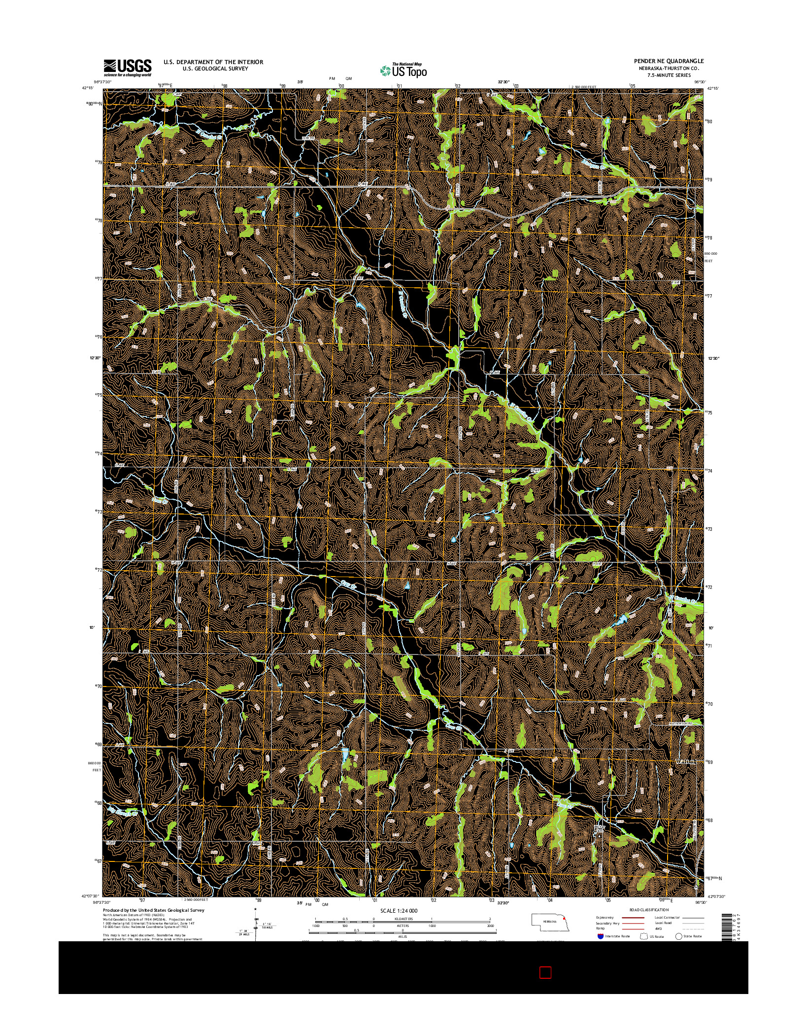 USGS US TOPO 7.5-MINUTE MAP FOR PENDER NE, NE 2014