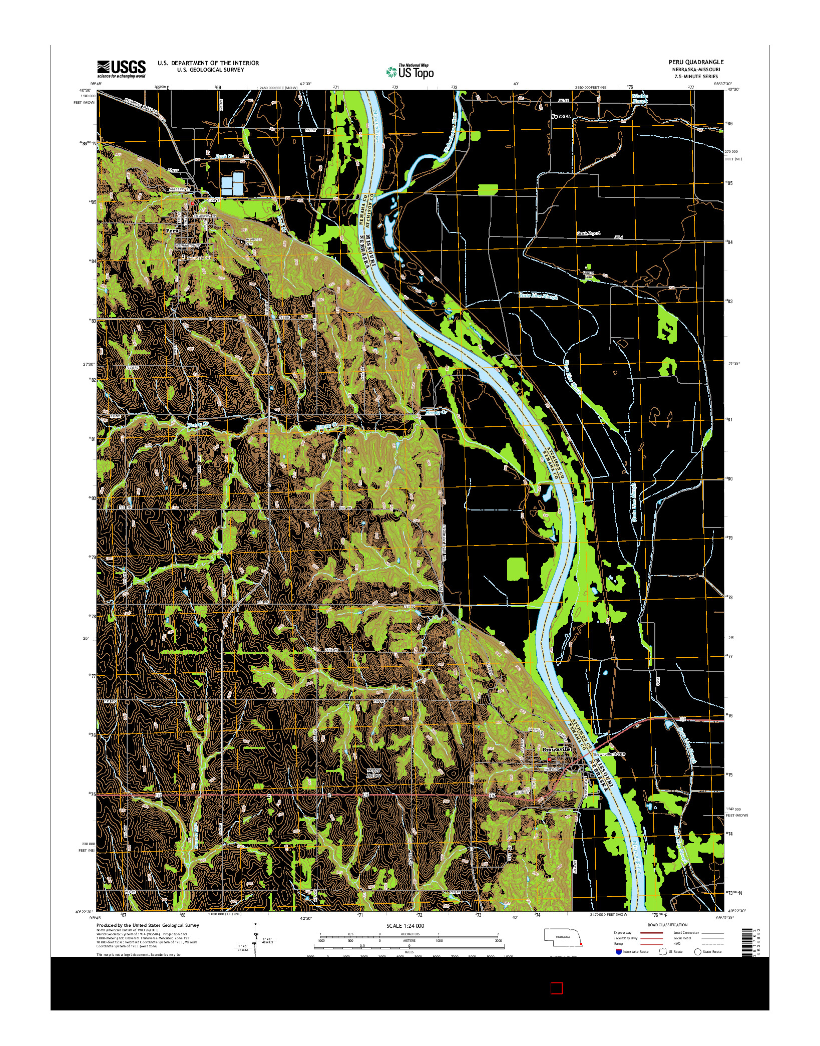 USGS US TOPO 7.5-MINUTE MAP FOR PERU, NE-MO 2014