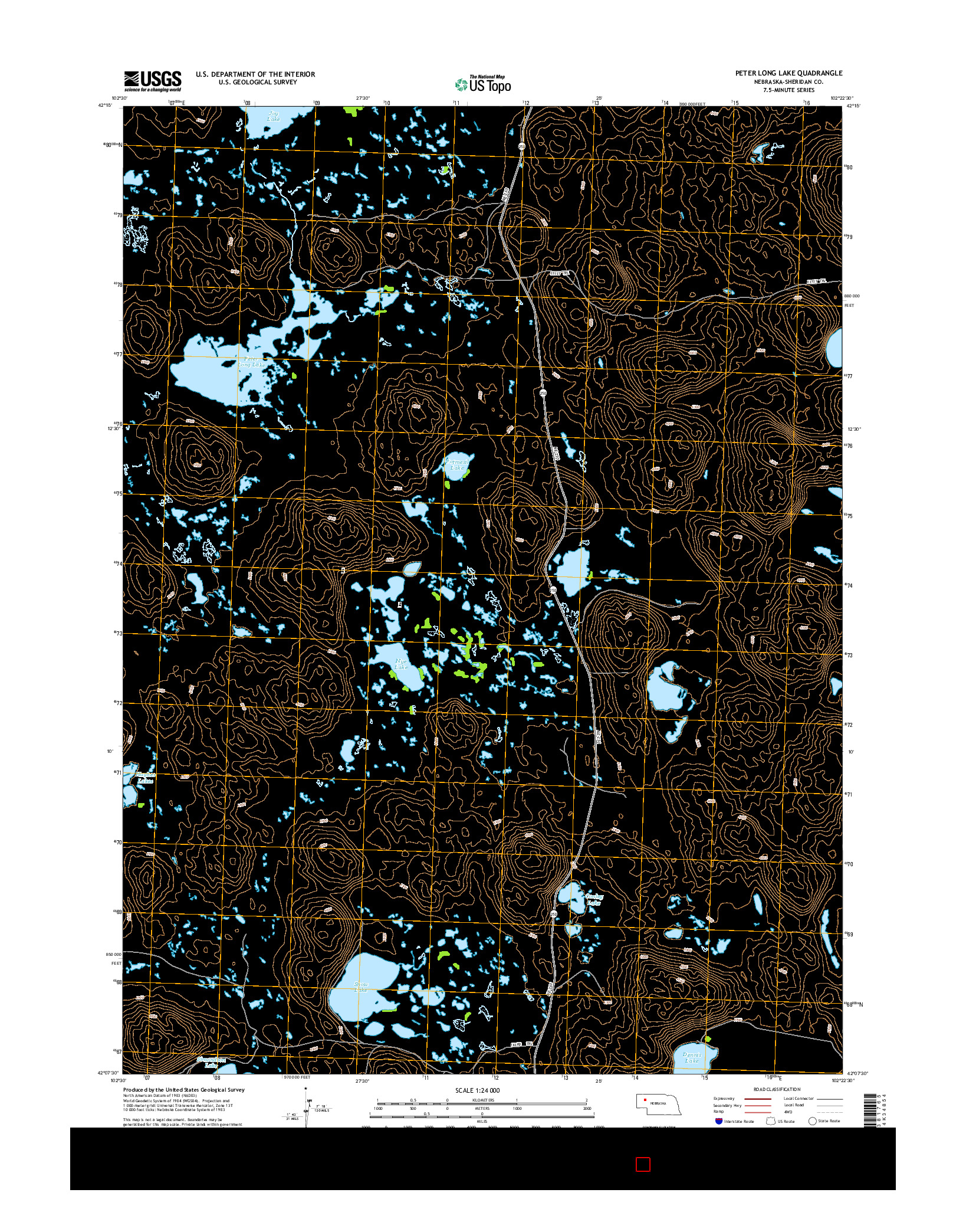 USGS US TOPO 7.5-MINUTE MAP FOR PETER LONG LAKE, NE 2014