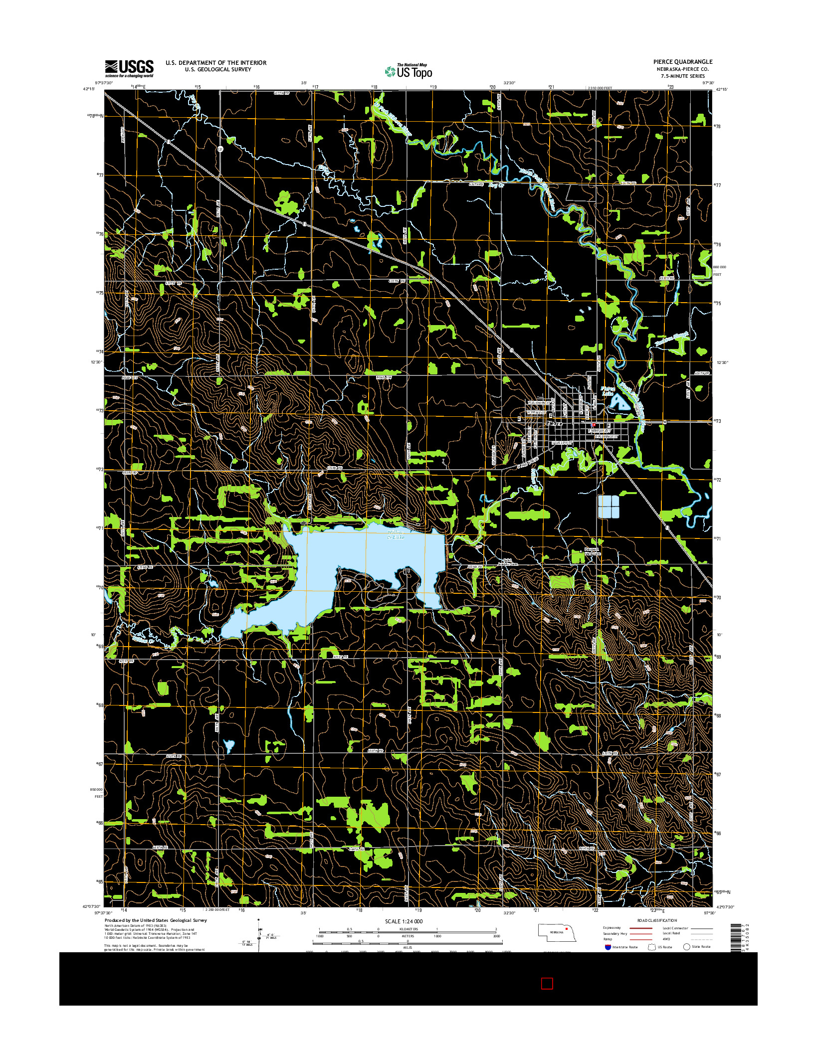 USGS US TOPO 7.5-MINUTE MAP FOR PIERCE, NE 2014