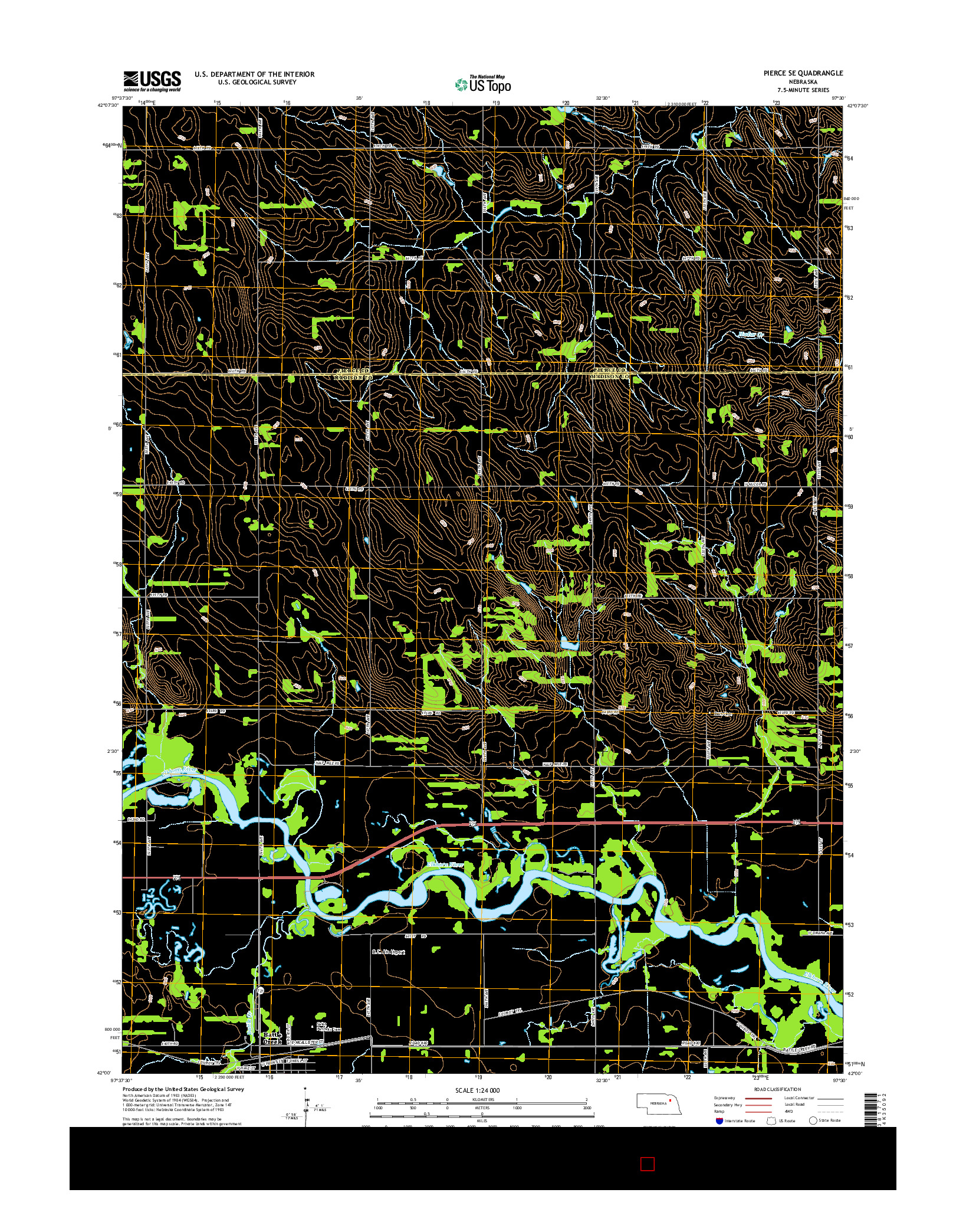 USGS US TOPO 7.5-MINUTE MAP FOR PIERCE SE, NE 2014