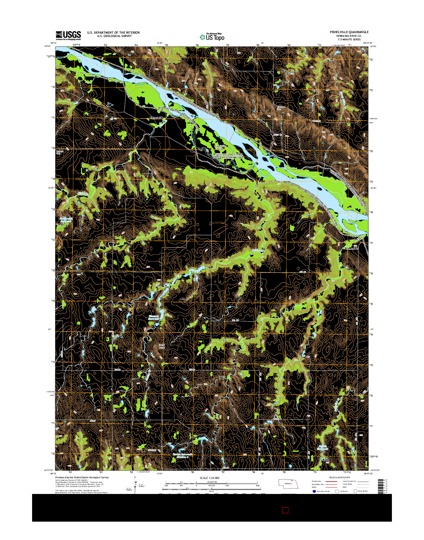 USGS US TOPO 7.5-MINUTE MAP FOR PISHELVILLE, NE 2014