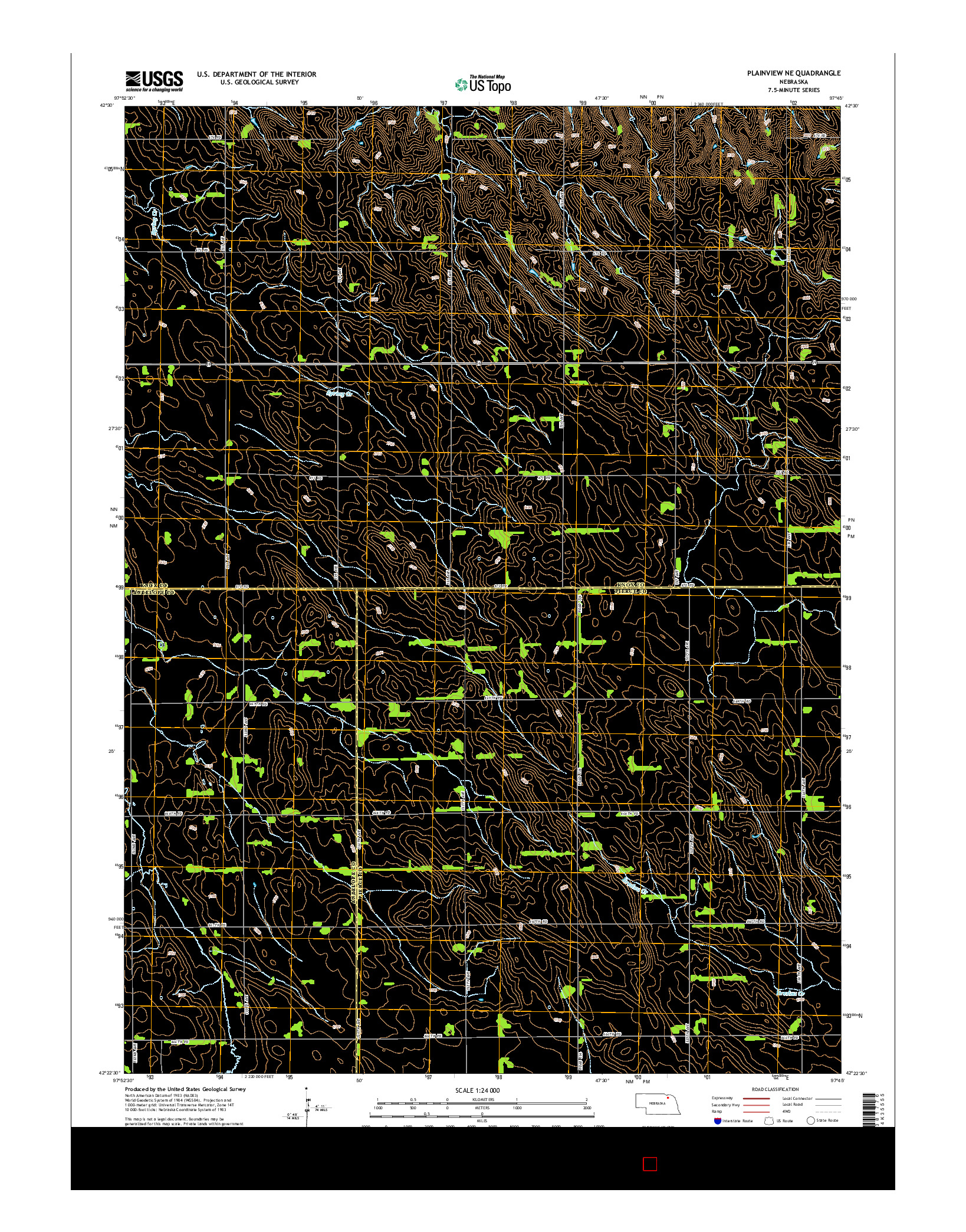 USGS US TOPO 7.5-MINUTE MAP FOR PLAINVIEW NE, NE 2014
