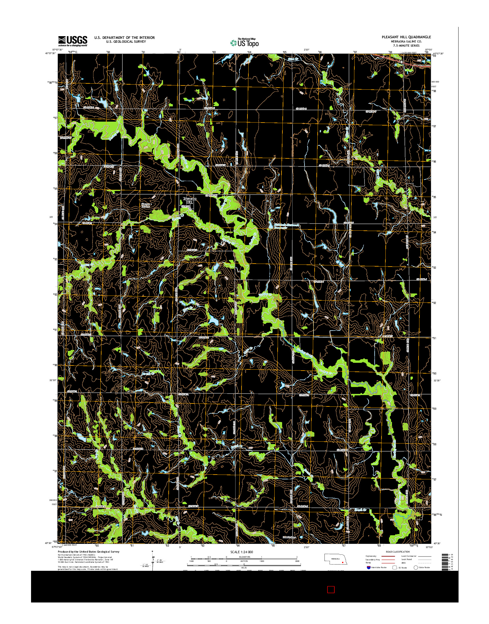 USGS US TOPO 7.5-MINUTE MAP FOR PLEASANT HILL, NE 2014
