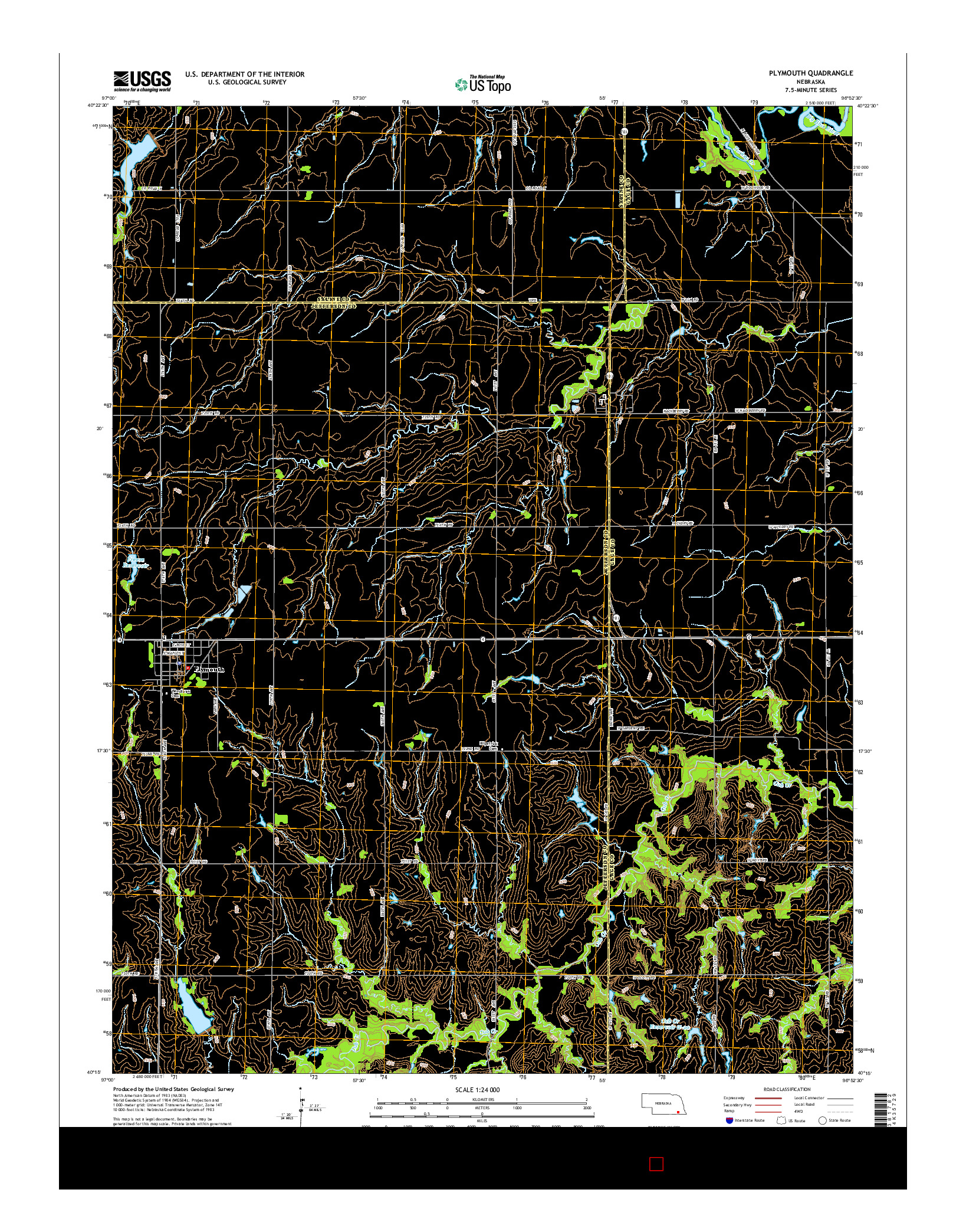 USGS US TOPO 7.5-MINUTE MAP FOR PLYMOUTH, NE 2014