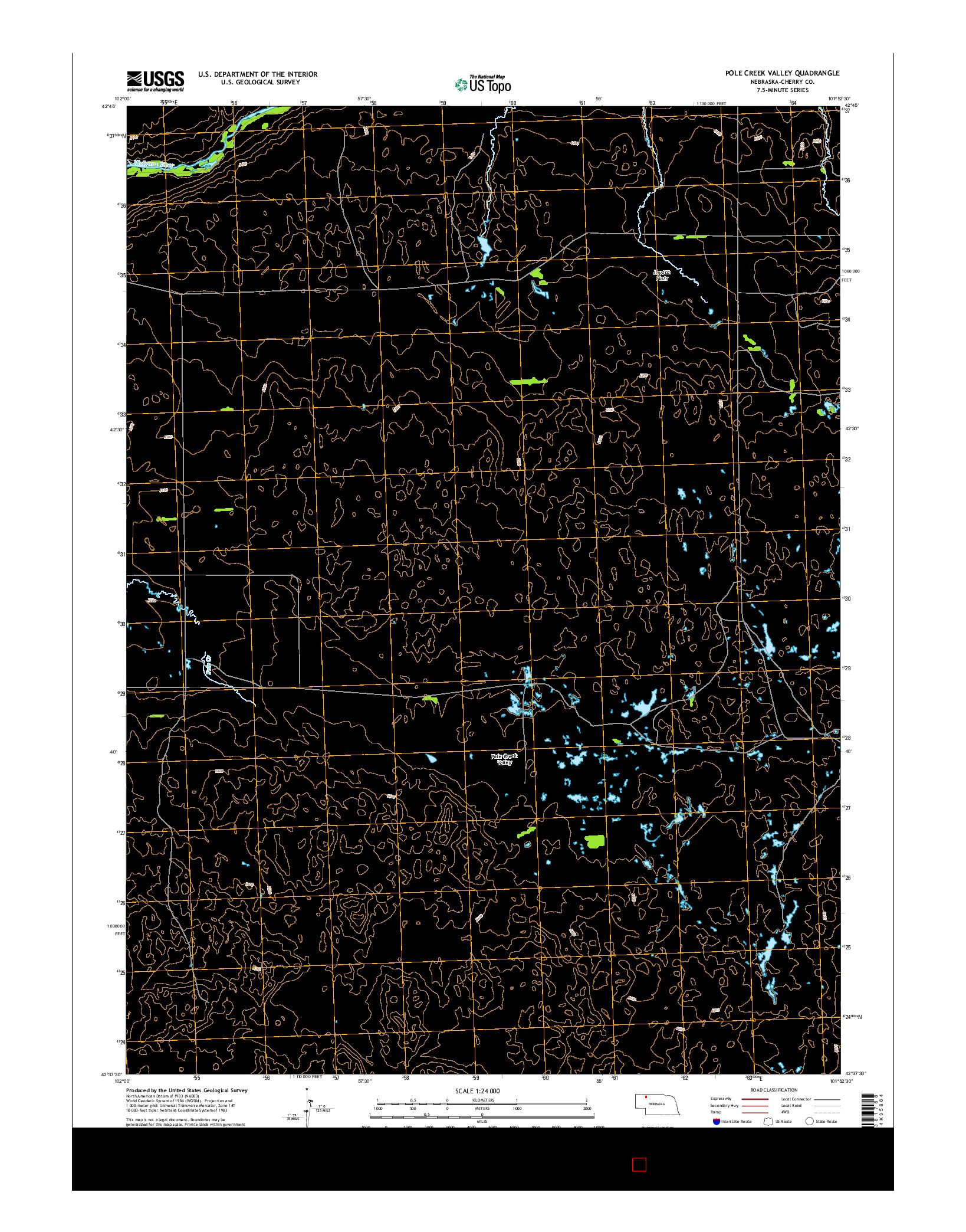 USGS US TOPO 7.5-MINUTE MAP FOR POLE CREEK VALLEY, NE 2014