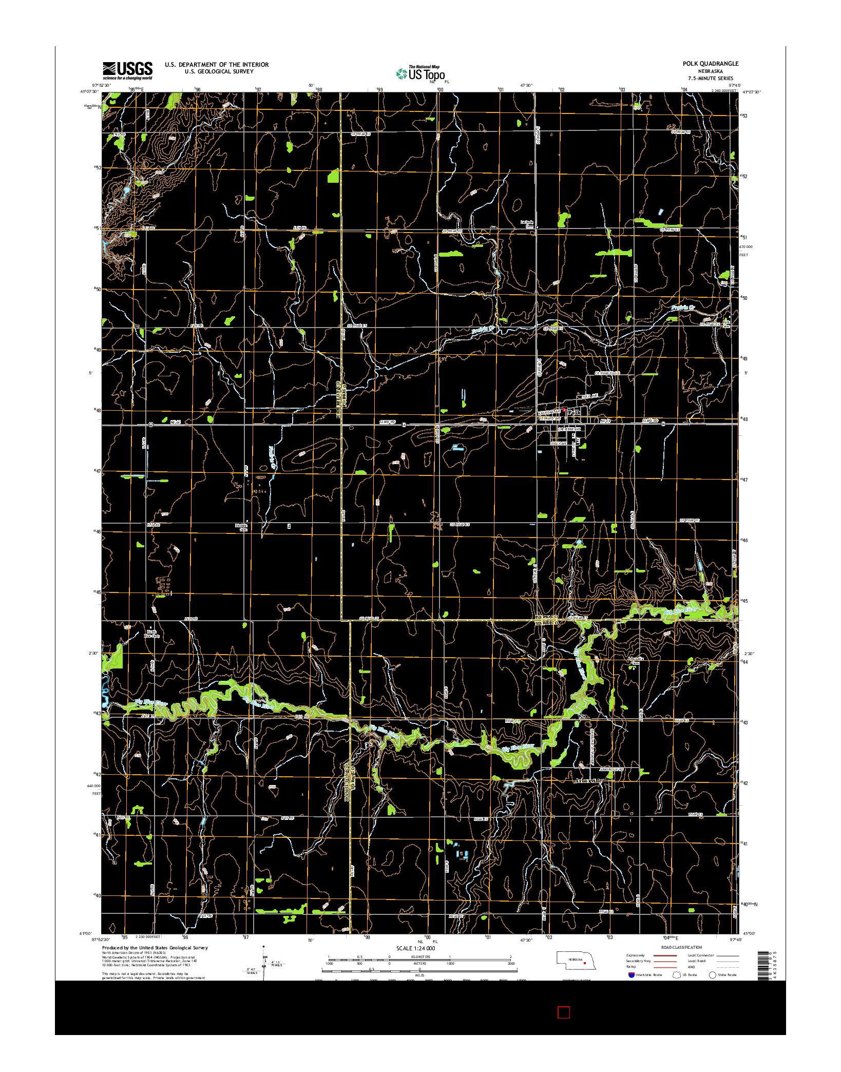 USGS US TOPO 7.5-MINUTE MAP FOR POLK, NE 2014