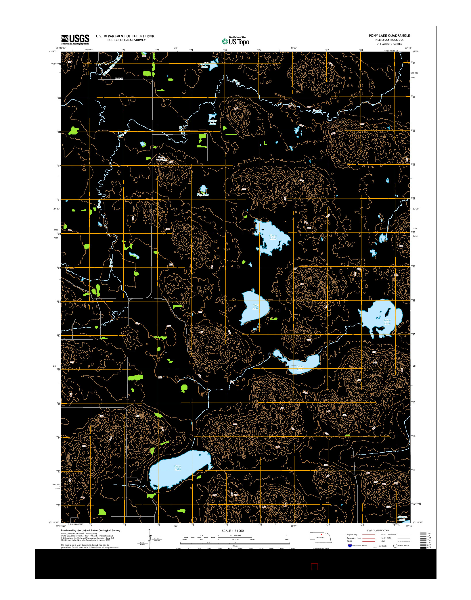 USGS US TOPO 7.5-MINUTE MAP FOR PONY LAKE, NE 2014