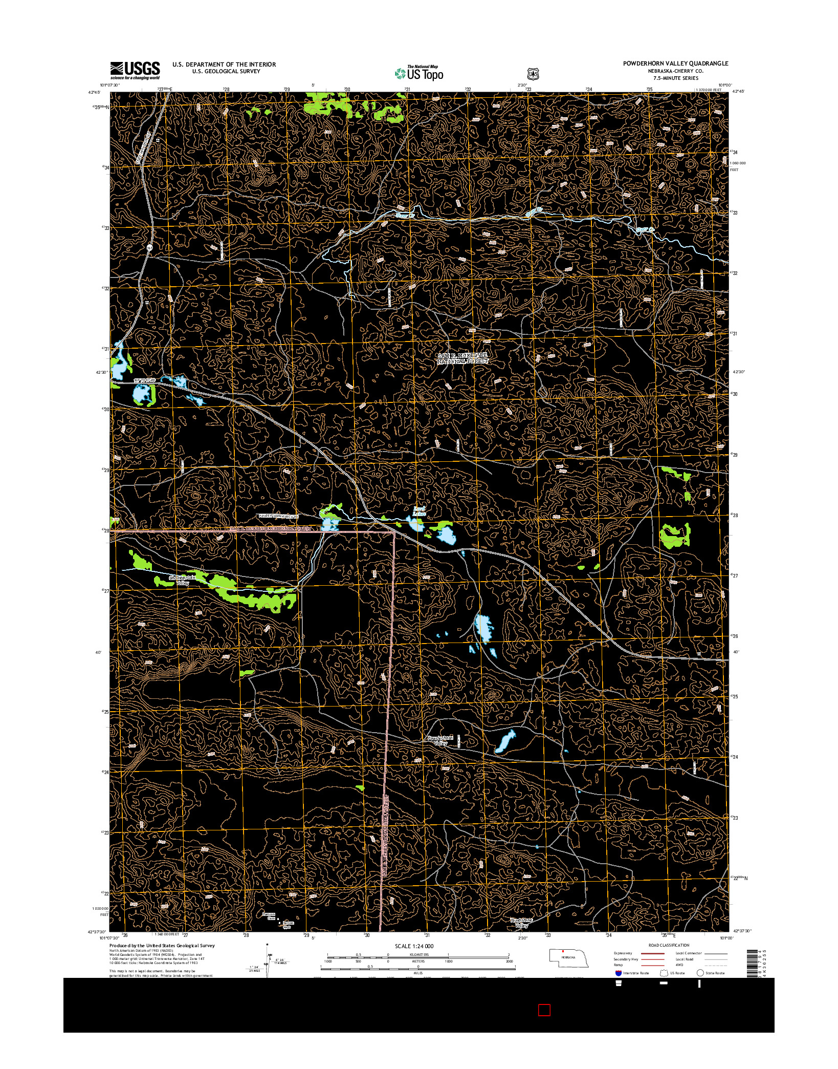 USGS US TOPO 7.5-MINUTE MAP FOR POWDERHORN VALLEY, NE 2014