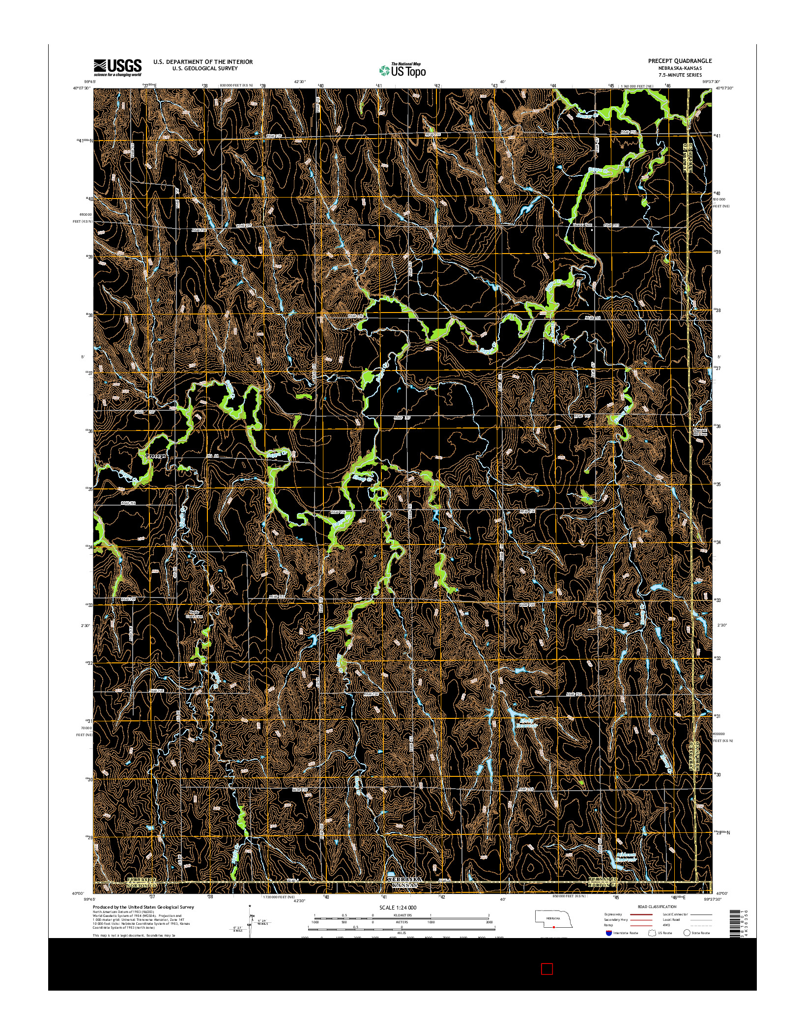 USGS US TOPO 7.5-MINUTE MAP FOR PRECEPT, NE-KS 2014