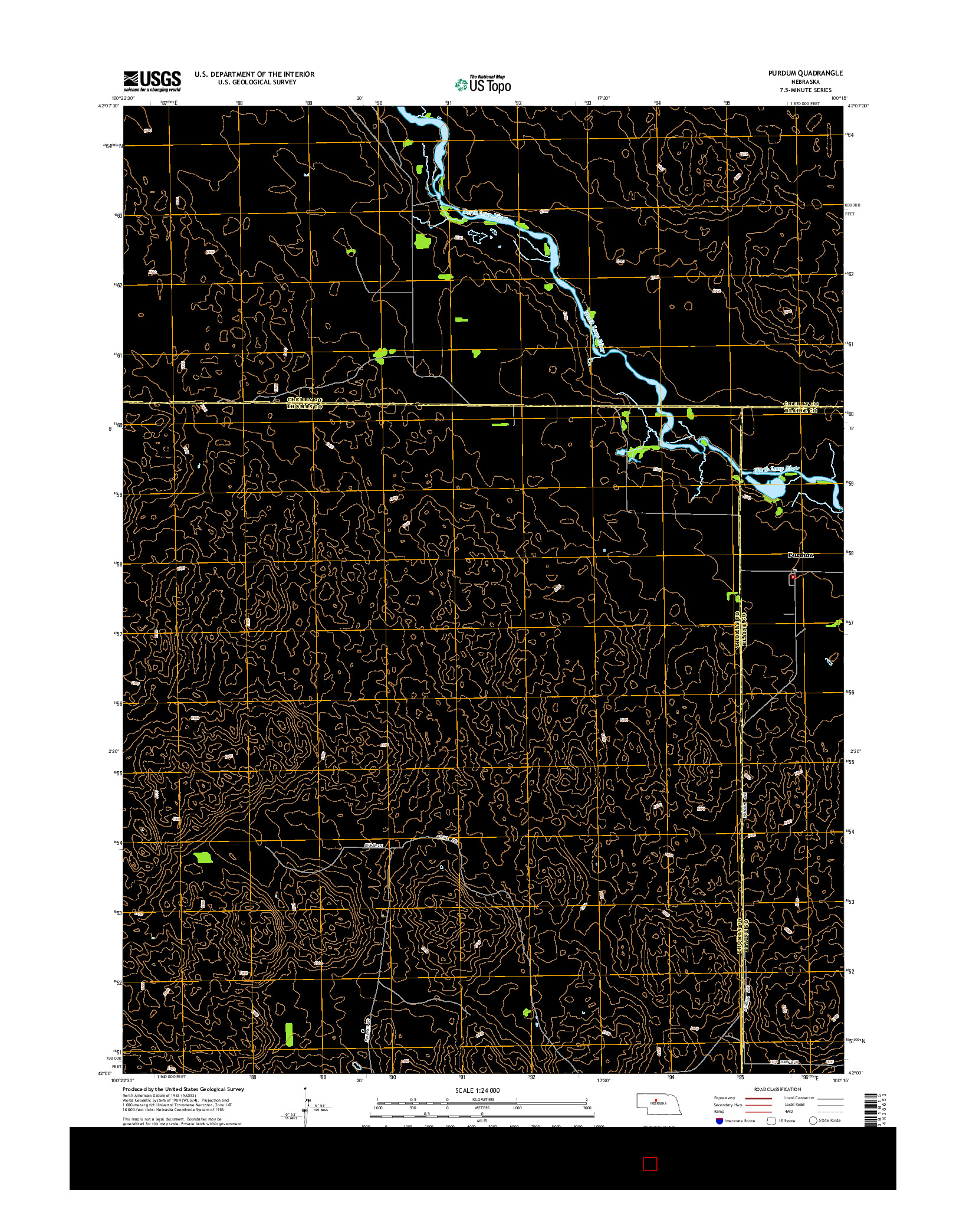 USGS US TOPO 7.5-MINUTE MAP FOR PURDUM, NE 2014