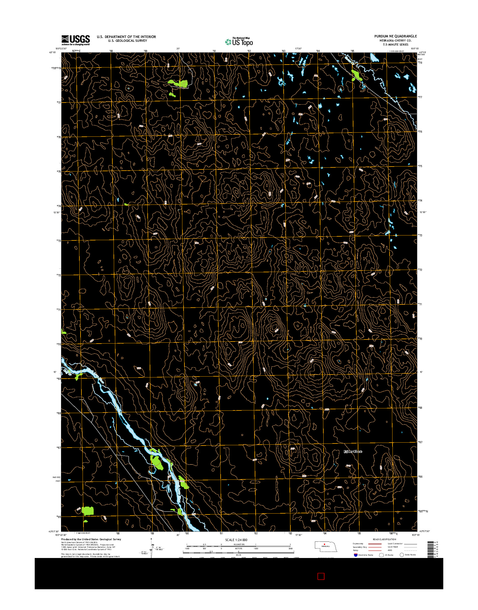 USGS US TOPO 7.5-MINUTE MAP FOR PURDUM NE, NE 2014