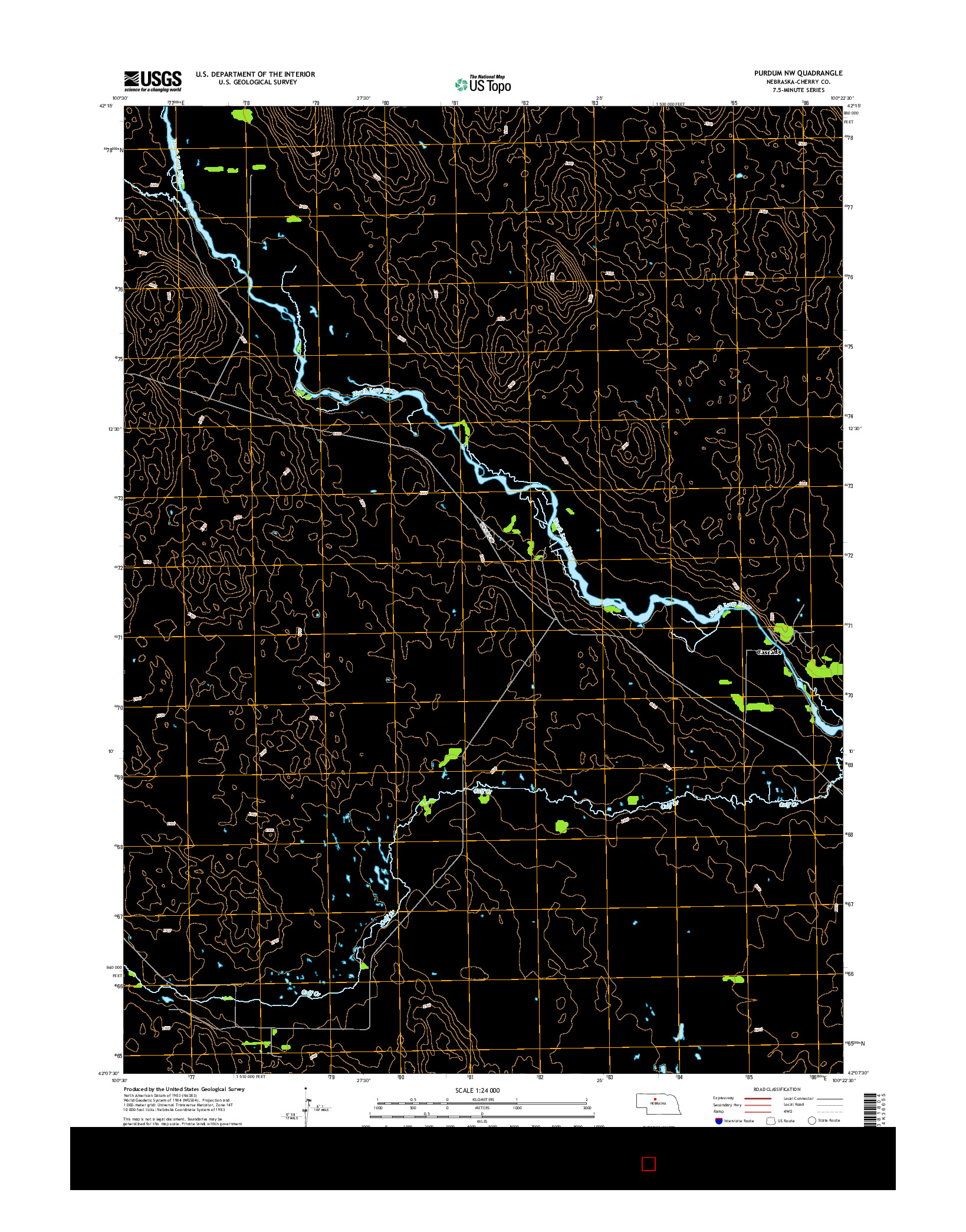 USGS US TOPO 7.5-MINUTE MAP FOR PURDUM NW, NE 2014