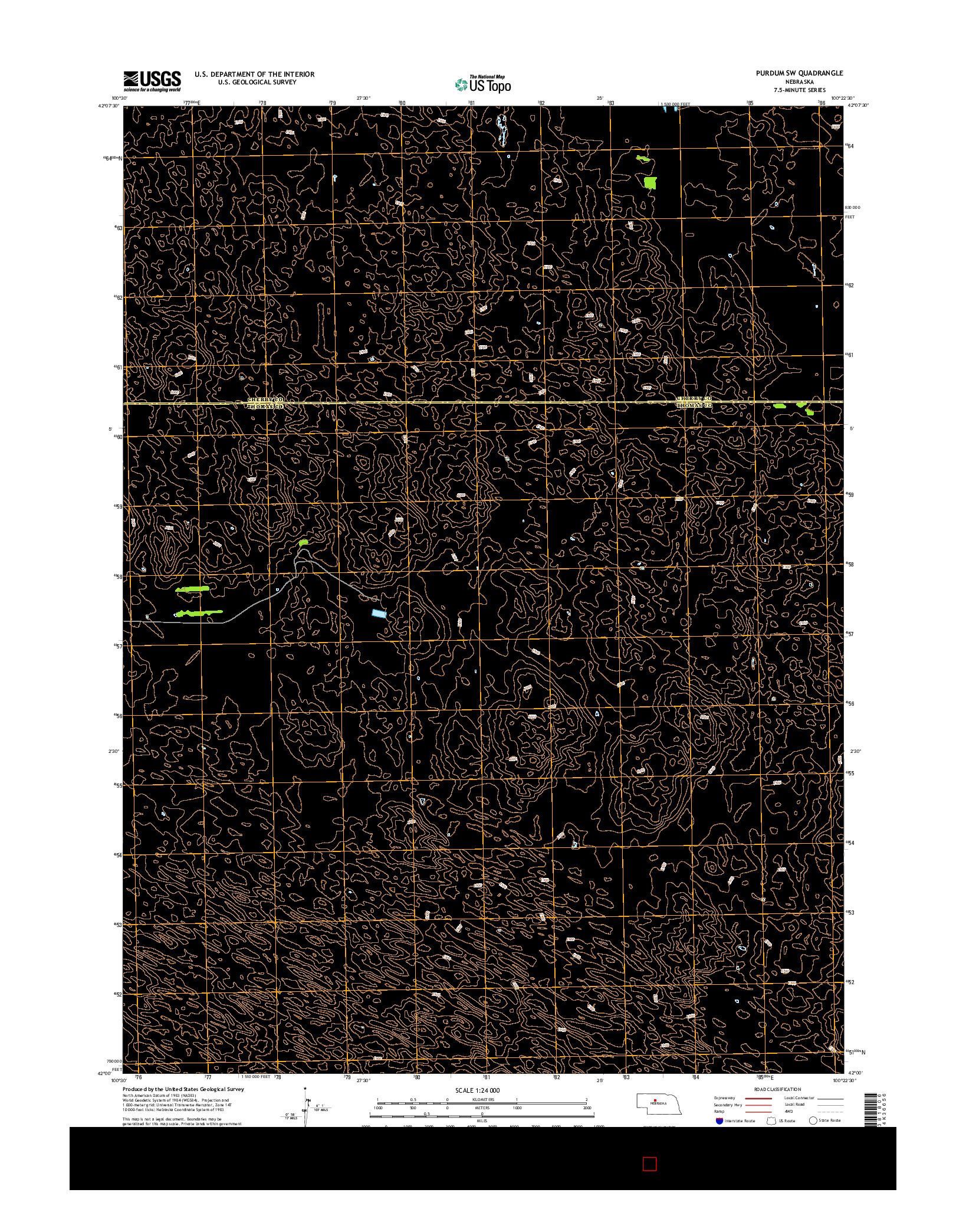 USGS US TOPO 7.5-MINUTE MAP FOR PURDUM SW, NE 2014