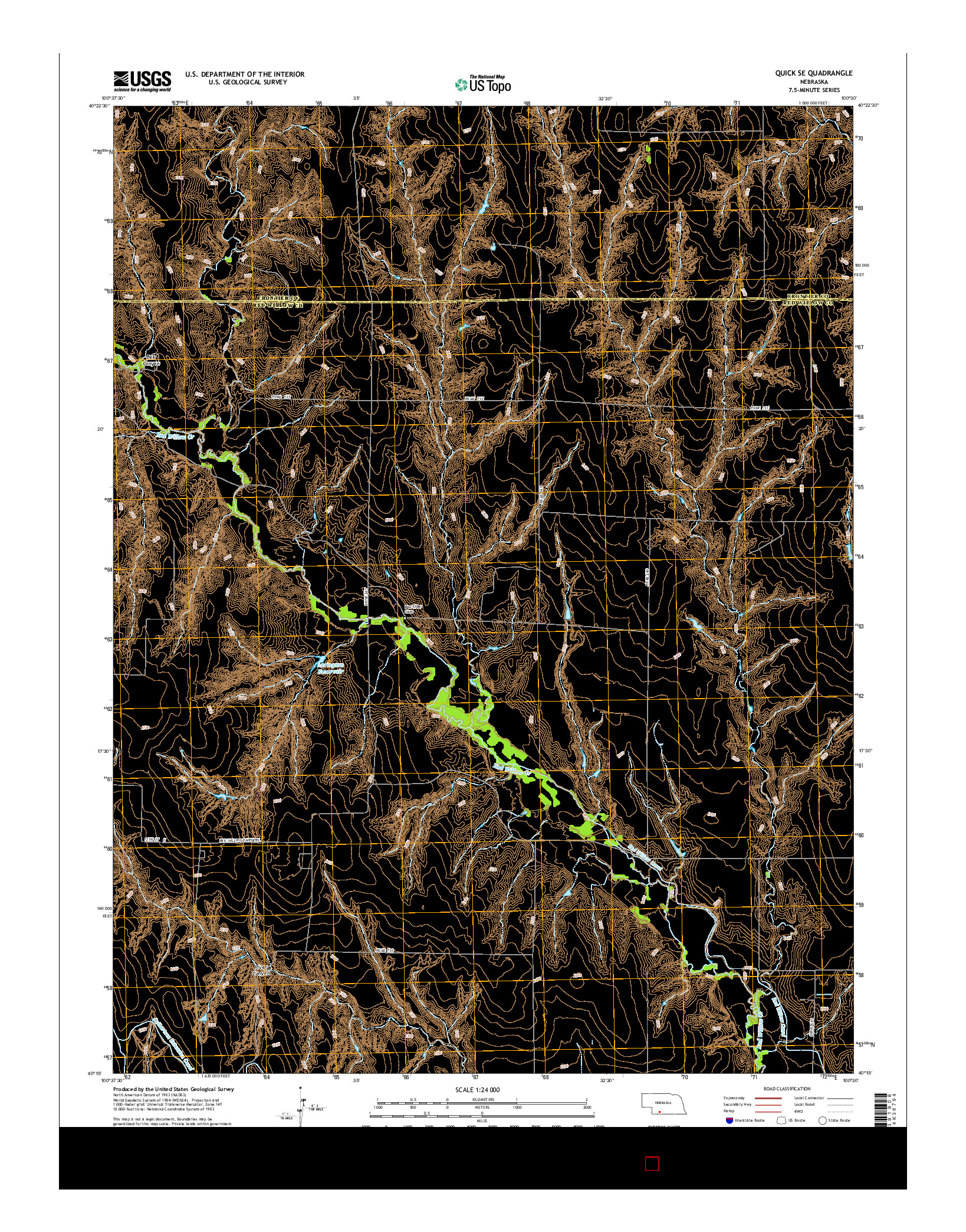 USGS US TOPO 7.5-MINUTE MAP FOR QUICK SE, NE 2014